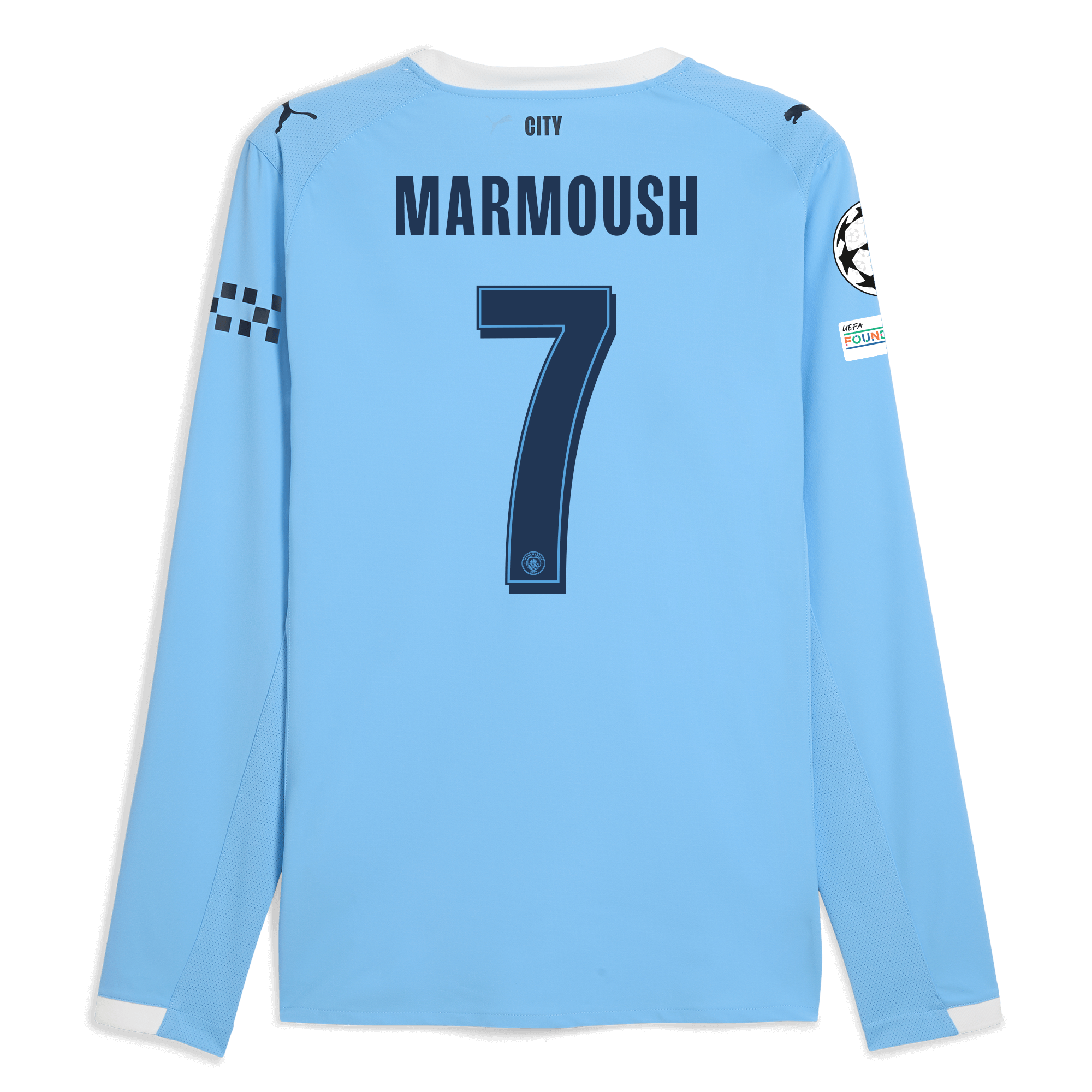 Manchester City manchester city man city champions league home authentic jersey 202526 long sleeve with marmoush 7 printing Collection - ManchesterCitystore.com