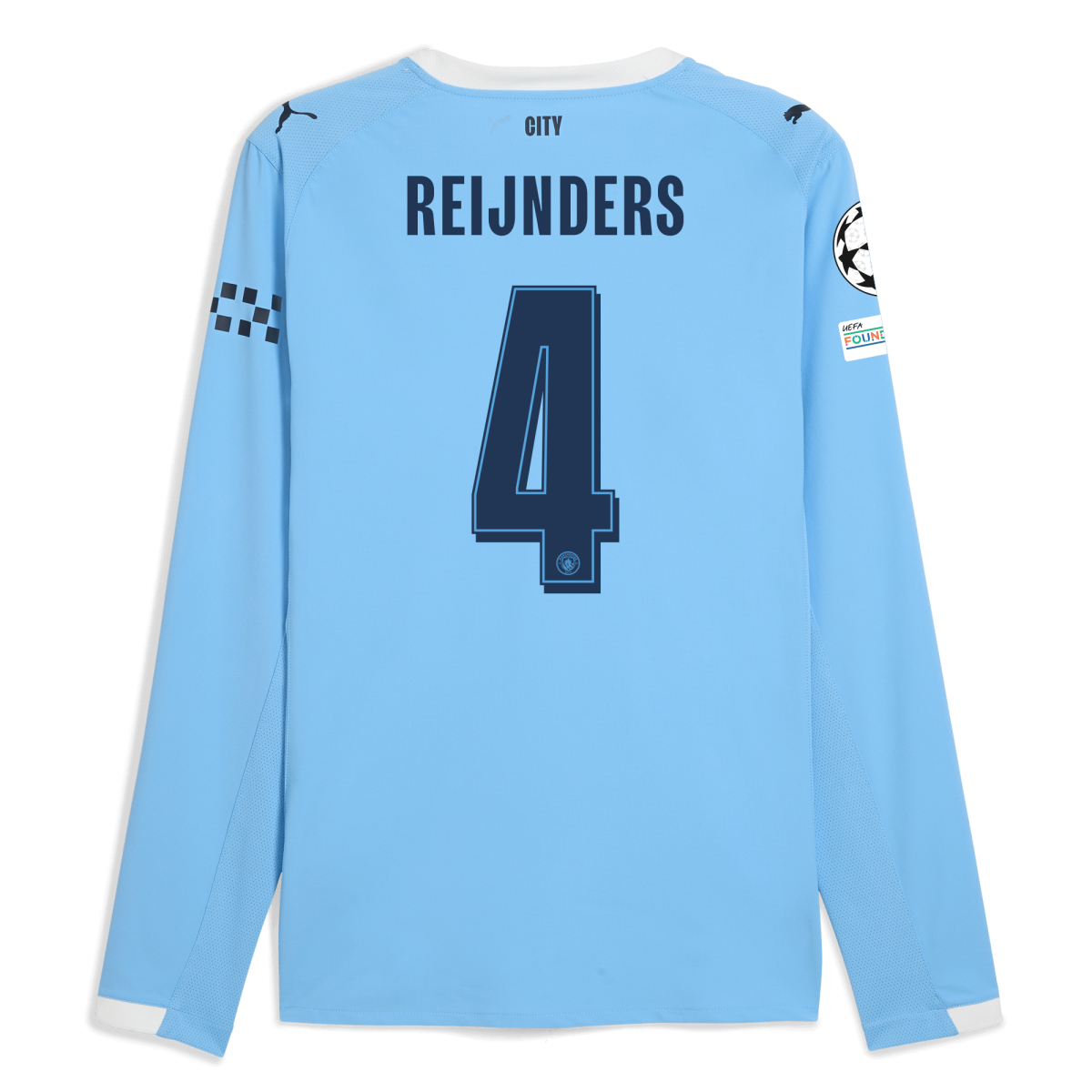 Manchester City manchester city man city champions league home authentic jersey 202526 long sleeve with reijnders 4 printing Collection - ManchesterCitystore.com