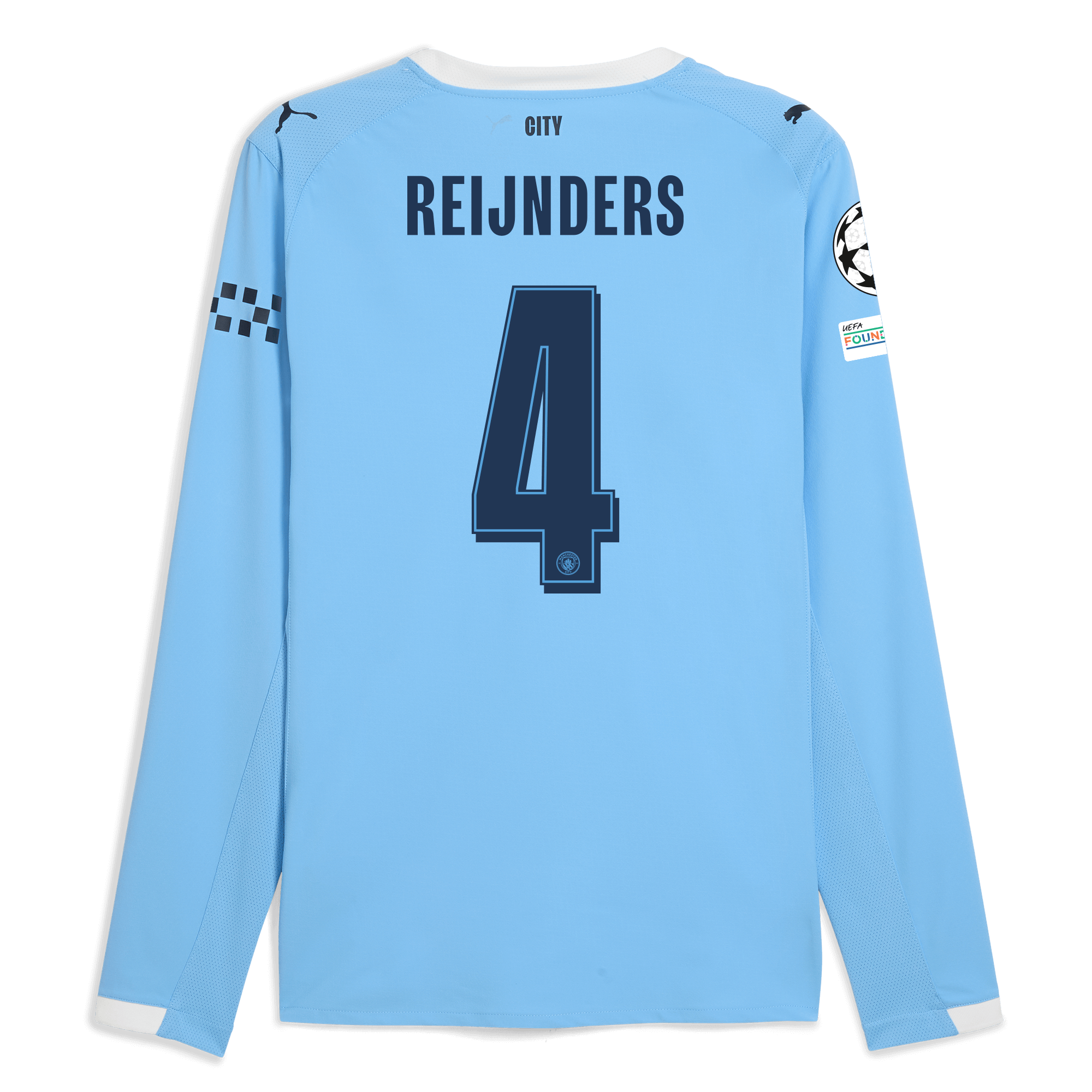 Manchester City manchester city man city champions league home authentic jersey 202526 long sleeve with reijnders 4 printing Collection - ManchesterCitystore.com