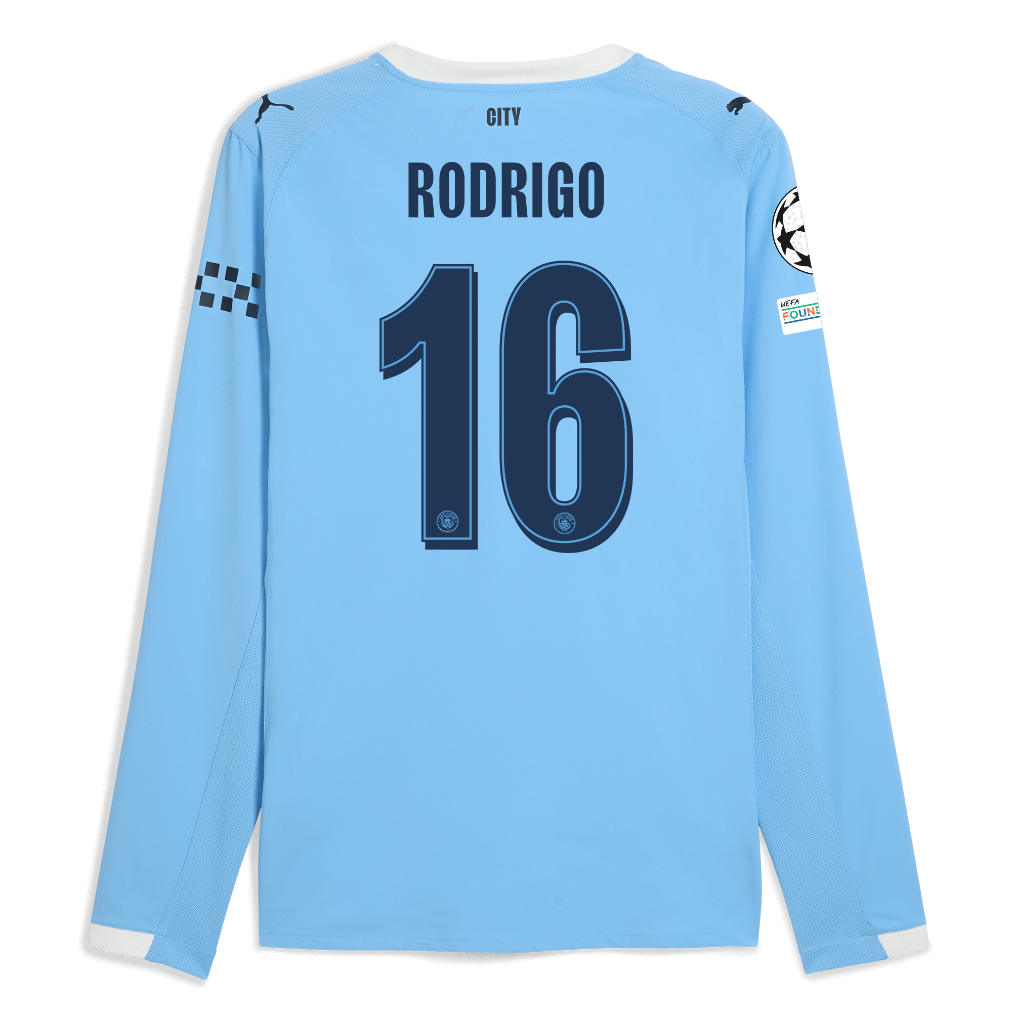 Manchester City manchester city man city champions league home authentic jersey 202526 long sleeve with rodrigo 16 printing Collection - ManchesterCitystore.com
