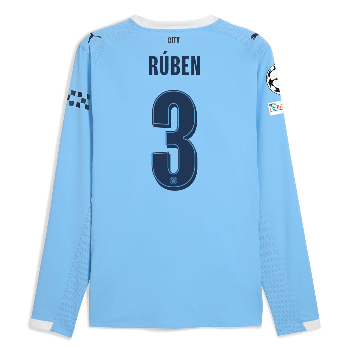 Manchester City manchester city man city champions league home authentic jersey 202526 long sleeve with ruben 3 printing Collection - ManchesterCitystore.com