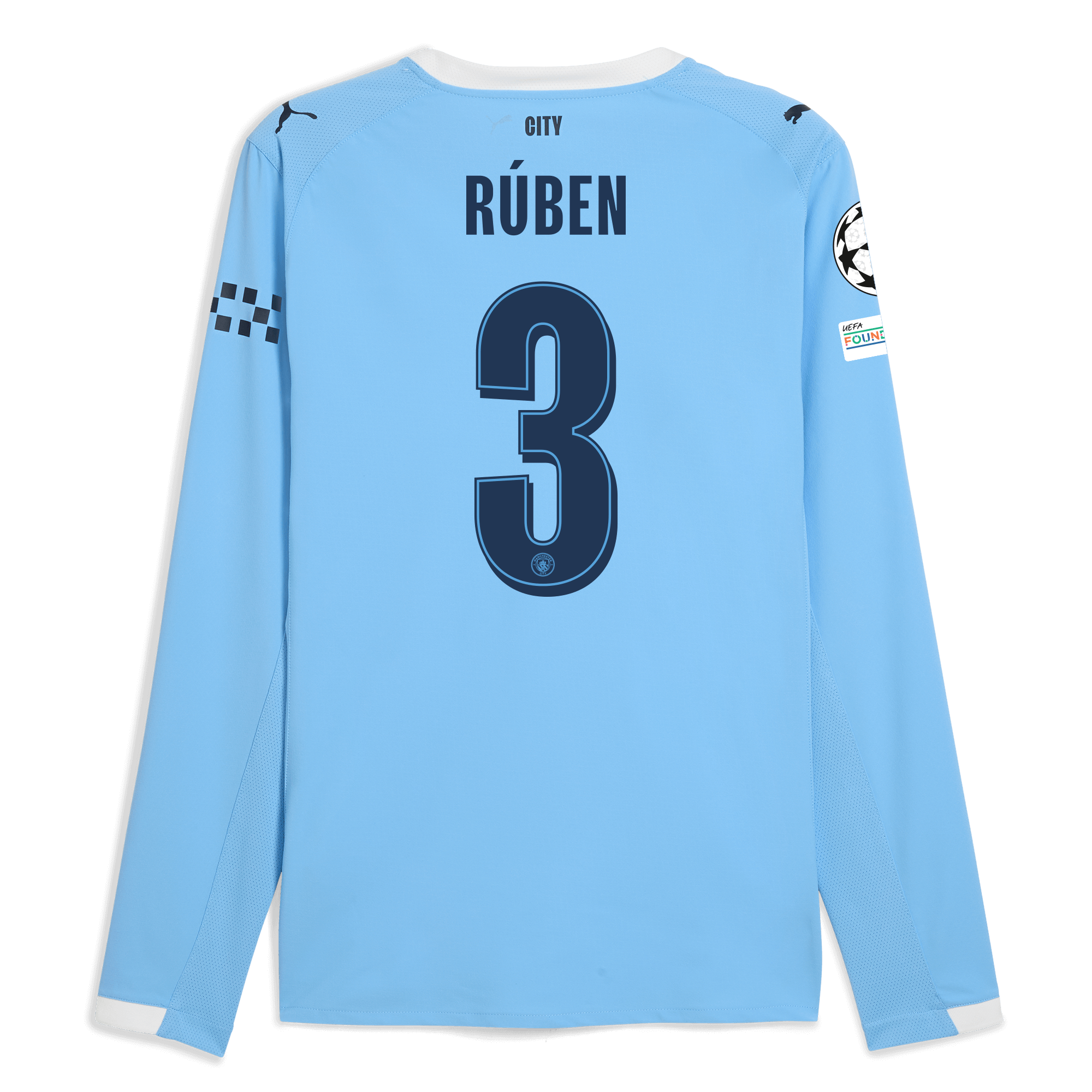 Manchester City manchester city man city champions league home authentic jersey 202526 long sleeve with ruben 3 printing Collection - ManchesterCitystore.com