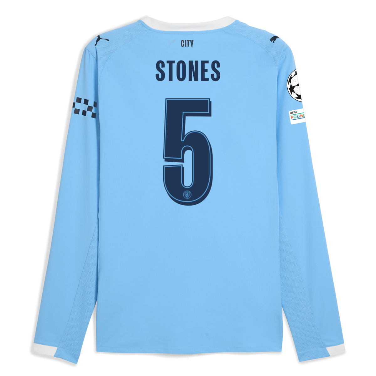 Manchester City manchester city man city champions league home authentic jersey 202526 long sleeve with stones 5 printing Collection - ManchesterCitystore.com
