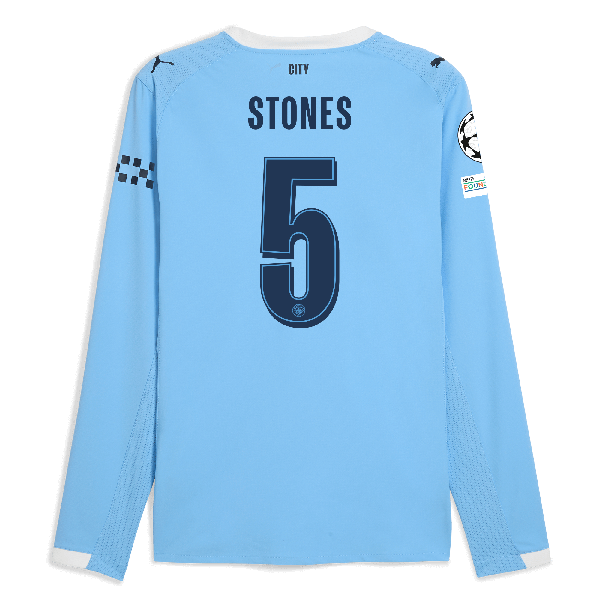 Manchester City manchester city man city champions league home authentic jersey 202526 long sleeve with stones 5 printing Collection - ManchesterCitystore.com