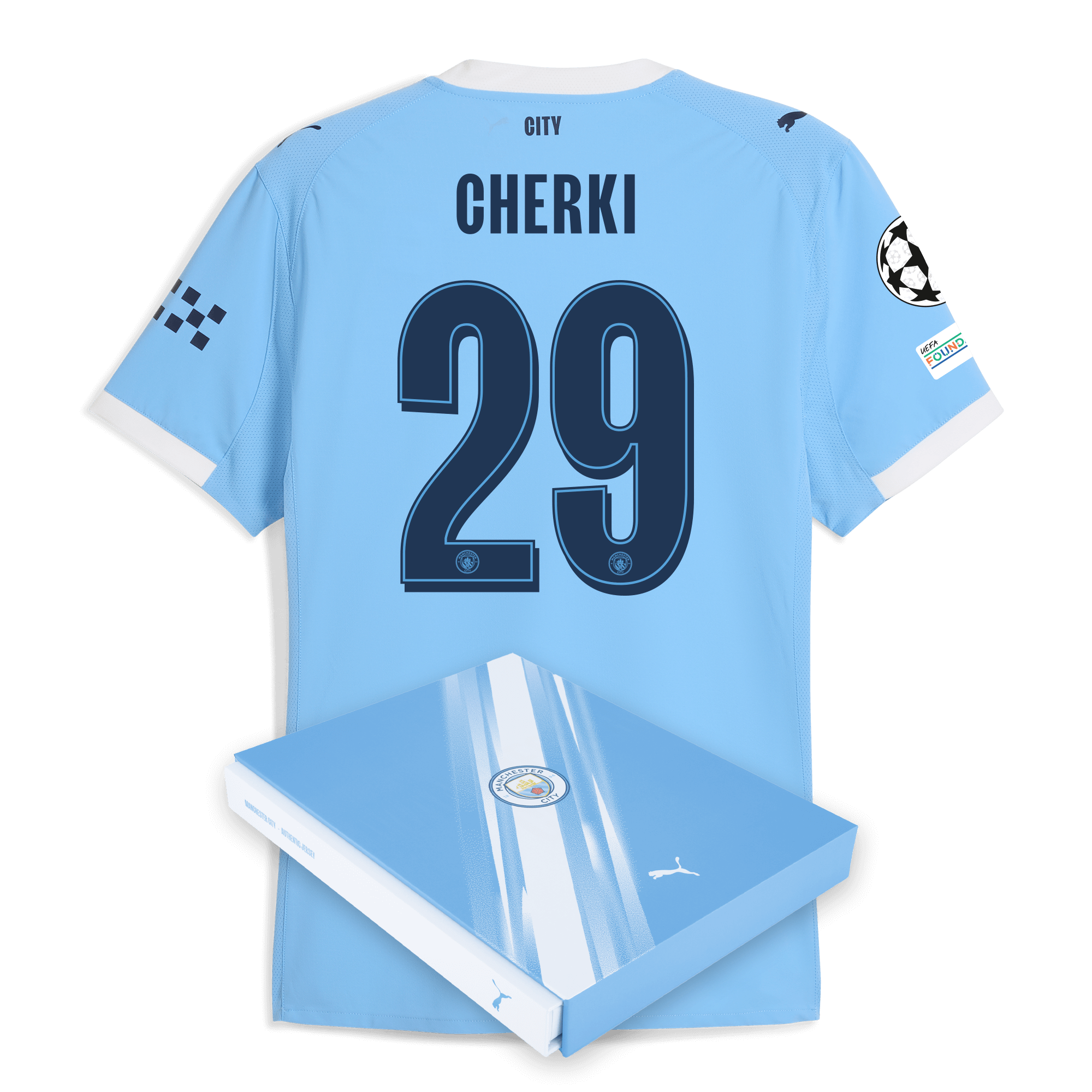 Manchester City manchester city man city champions league home authentic jersey 202526 with cherki 29 printing in gift box Collection - ManchesterCitystore.com