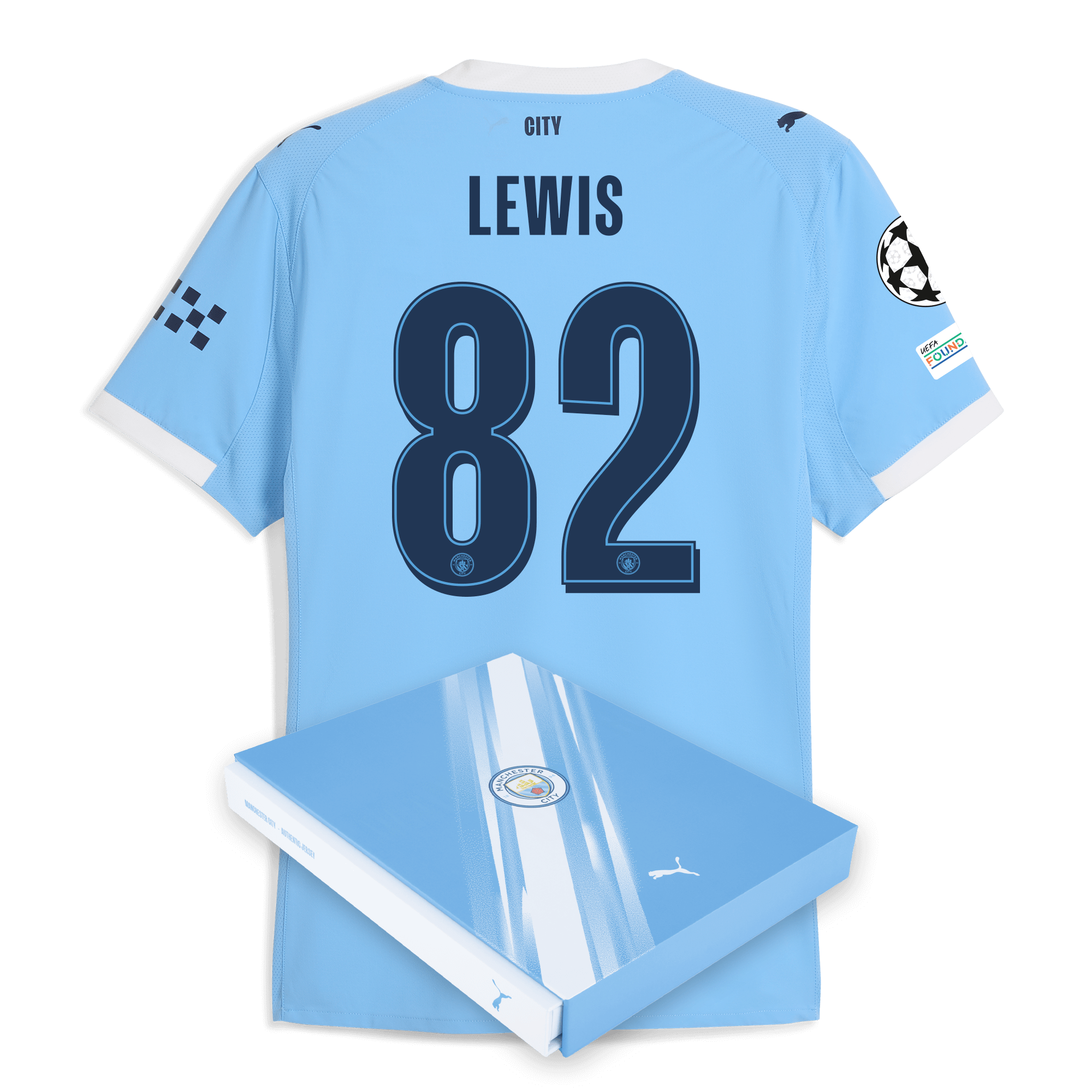 Manchester City manchester city man city champions league home authentic jersey 202526 with lewis 82 printing in gift box Collection - ManchesterCitystore.com