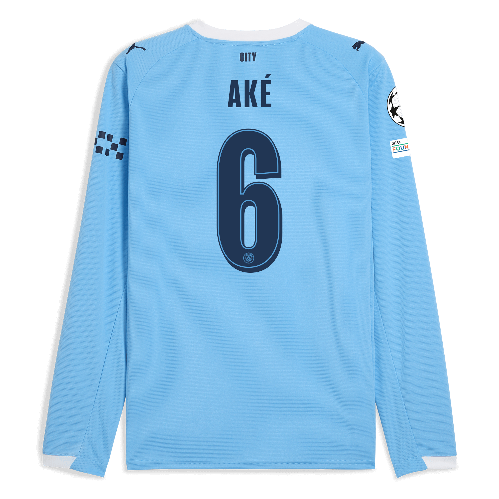 Manchester City manchester city man city champions league home jersey 202526 long sleeve with ake 6 printing Collection - ManchesterCitystore.com