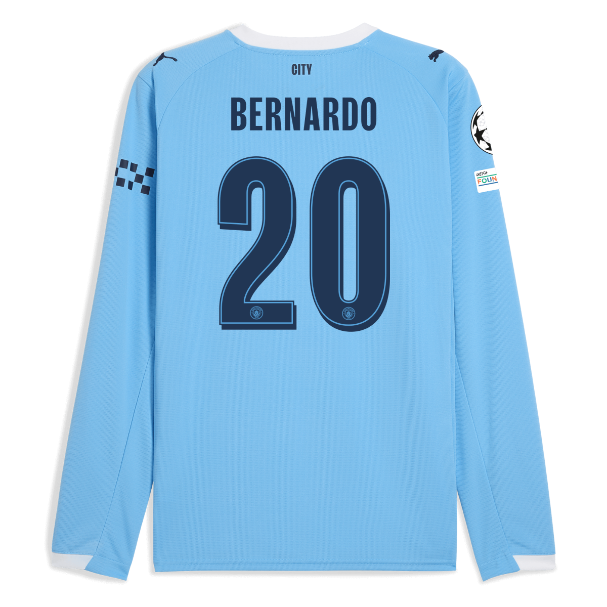 Manchester City manchester city man city champions league home jersey 202526 long sleeve with bernardo 20 printing Collection - ManchesterCitystore.com