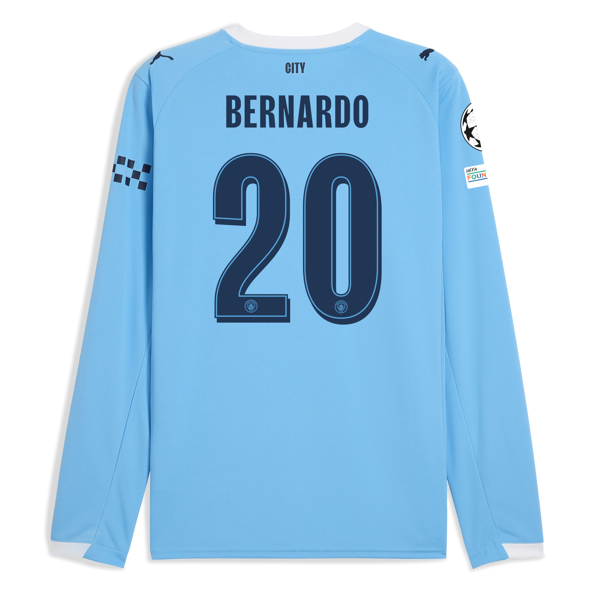 Manchester City manchester city man city champions league home jersey 202526 long sleeve with bernardo 20 printing Collection - ManchesterCitystore.com
