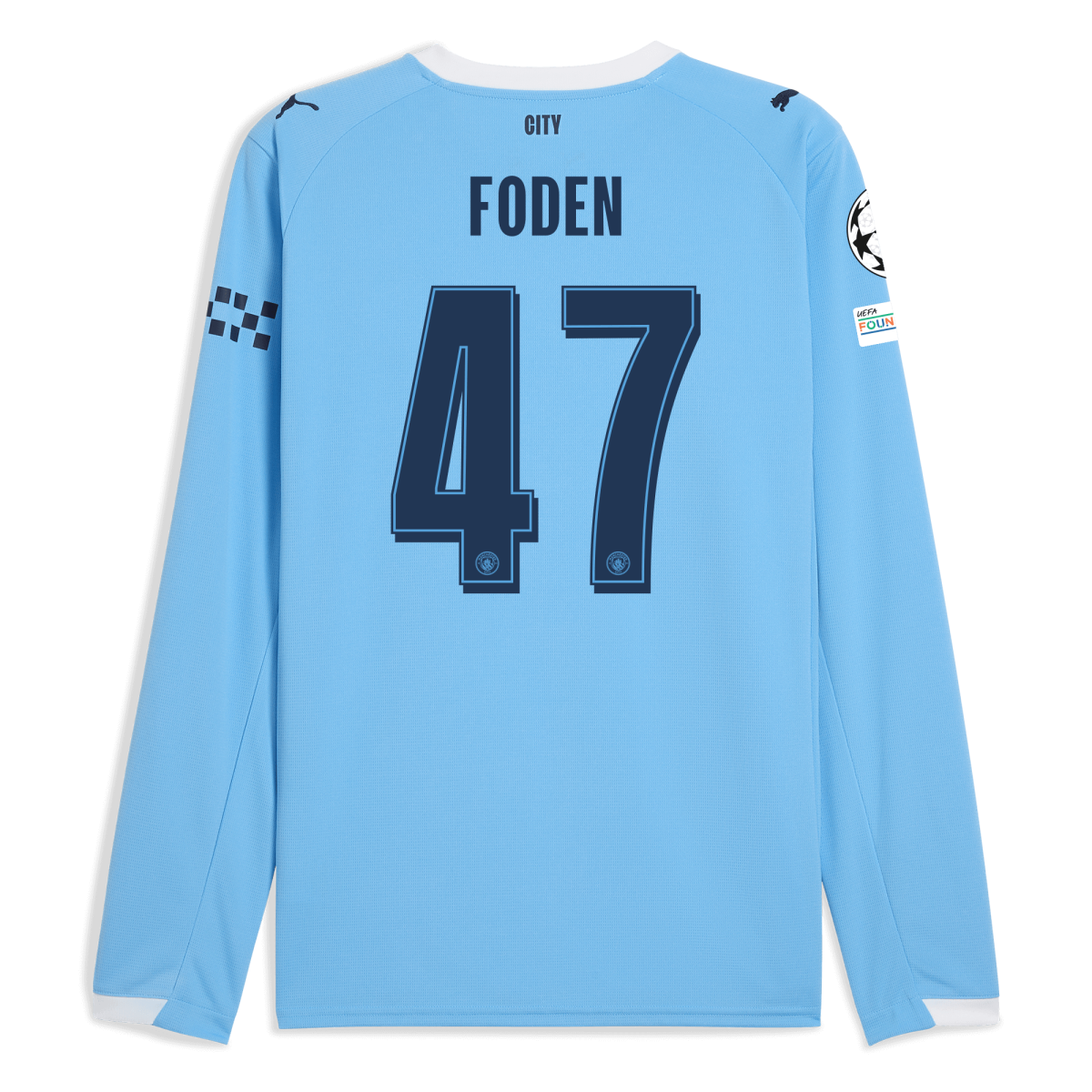 Manchester City manchester city man city champions league home jersey 202526 long sleeve with foden 47 printing Collection - ManchesterCitystore.com