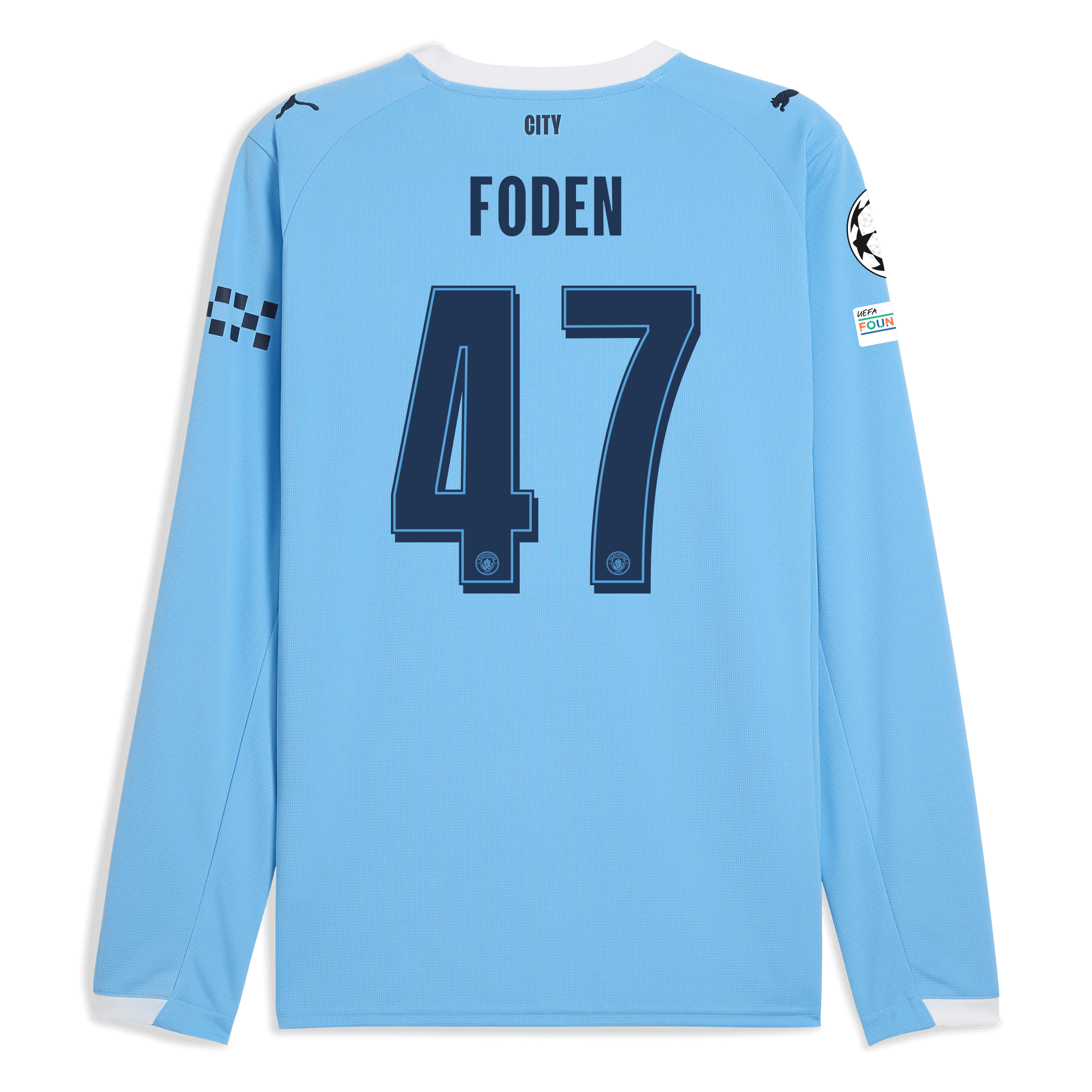 Manchester City manchester city man city champions league home jersey 202526 long sleeve with foden 47 printing Collection - ManchesterCitystore.com