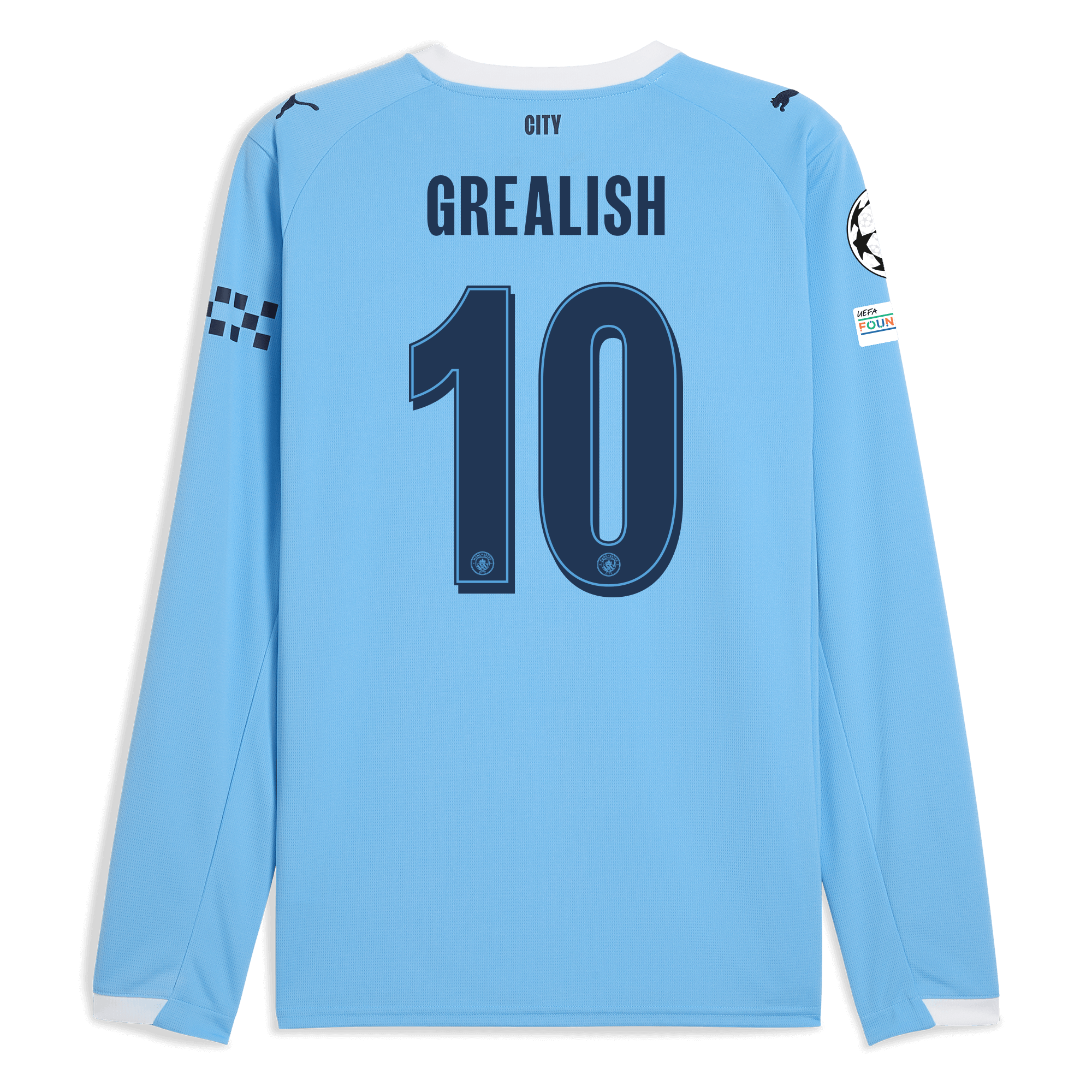 Manchester City manchester city man city champions league home jersey 202526 long sleeve with grealish 10 printing Collection - ManchesterCitystore.com