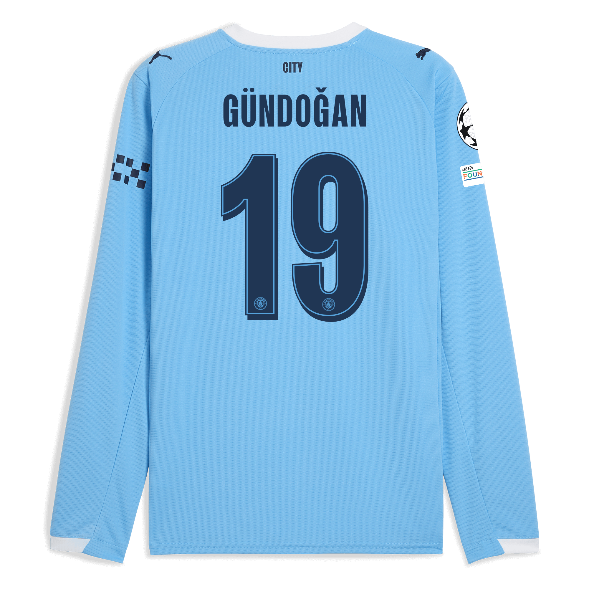 Manchester City manchester city man city champions league home jersey 202526 long sleeve with gundogan 19 printing Collection - ManchesterCitystore.com