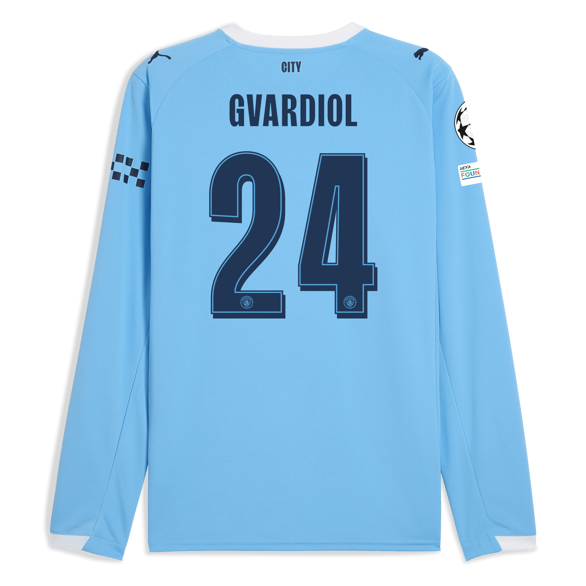Manchester City manchester city man city champions league home jersey 202526 long sleeve with gvardiol 24 printing Collection - ManchesterCitystore.com