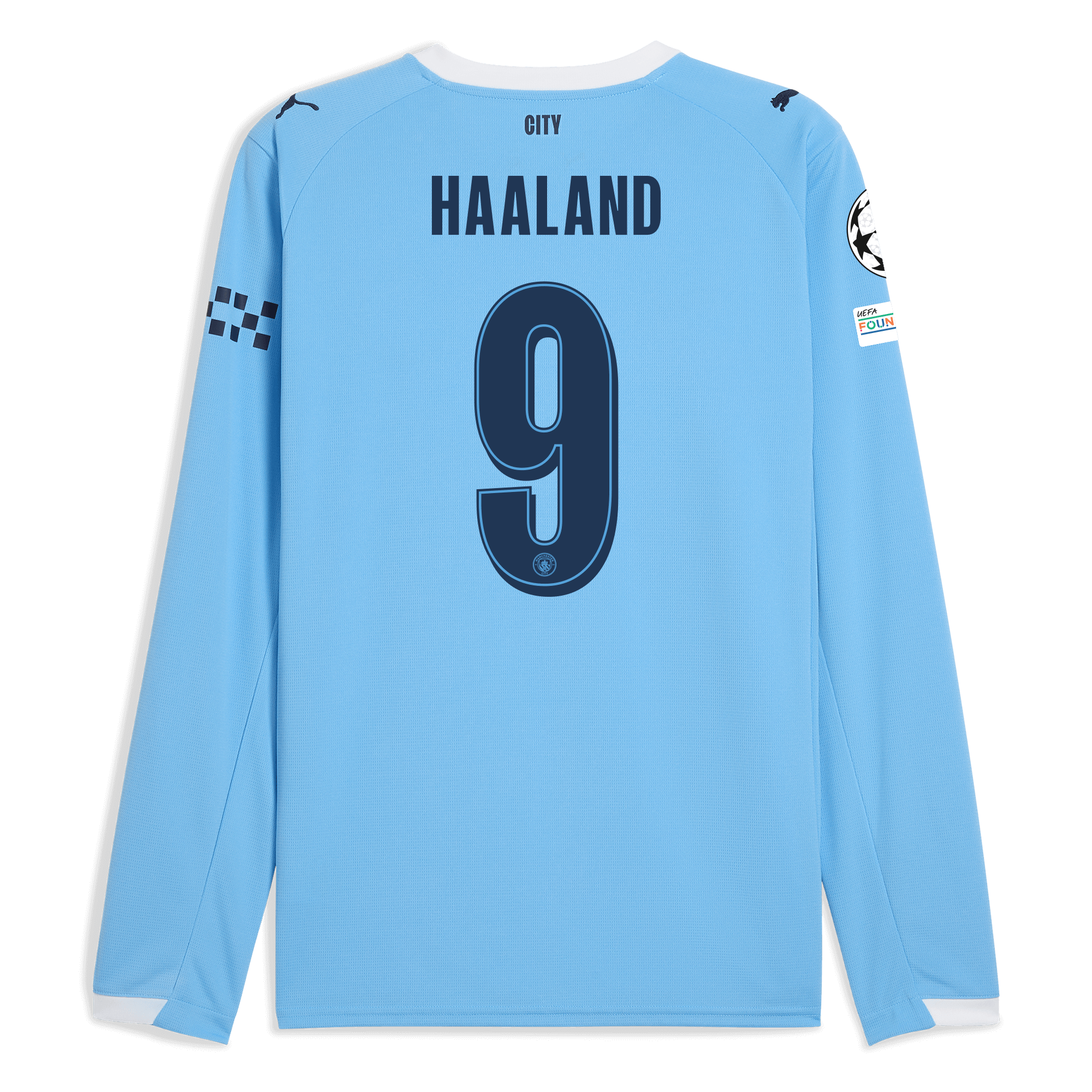 Manchester City manchester city man city champions league home jersey 202526 long sleeve with haaland 9 printing Collection - ManchesterCitystore.com