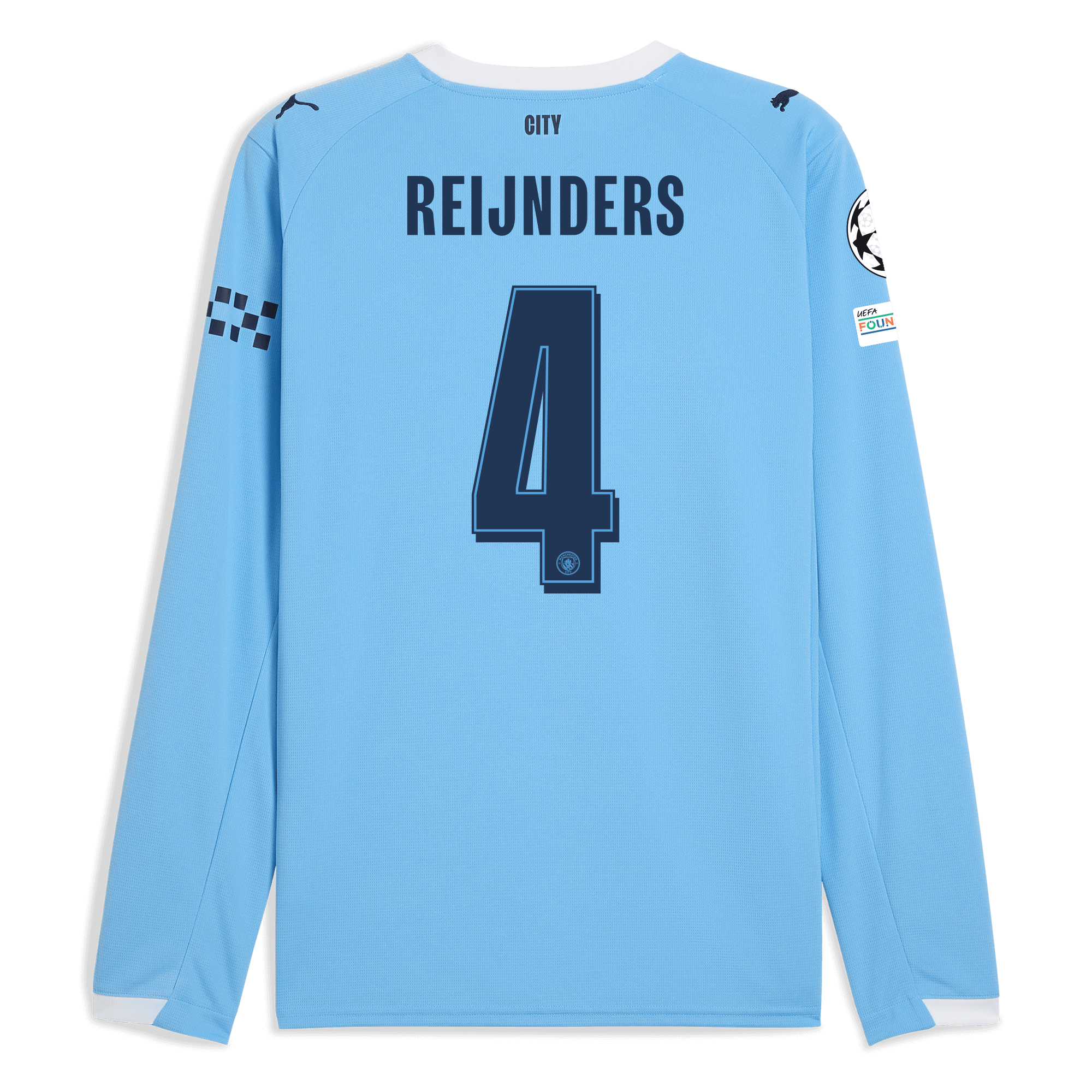 Manchester City manchester city man city champions league home jersey 202526 long sleeve with reijnders 4 printing Collection - ManchesterCitystore.com