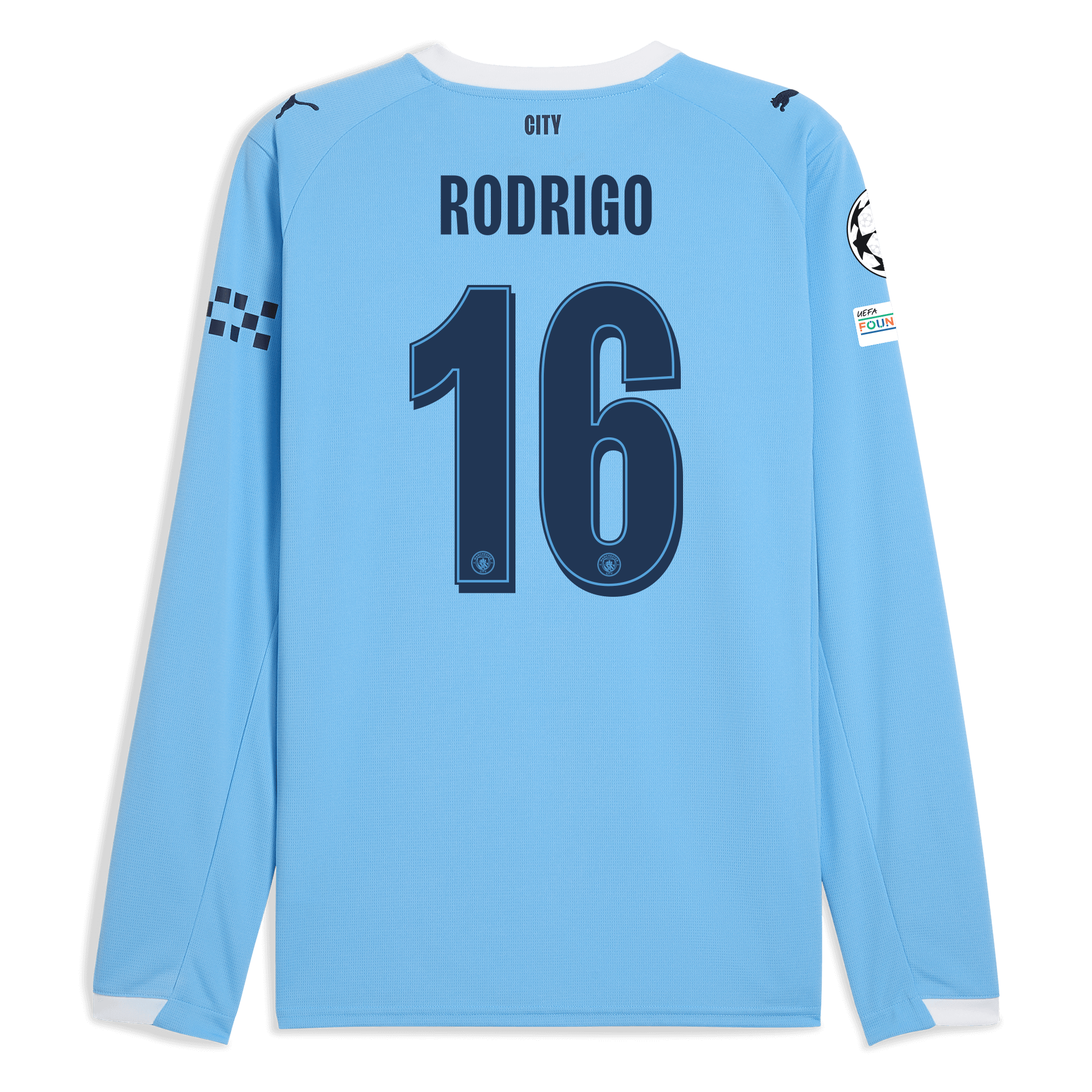 Manchester City manchester city man city champions league home jersey 202526 long sleeve with rodrigo 16 printing Collection - ManchesterCitystore.com