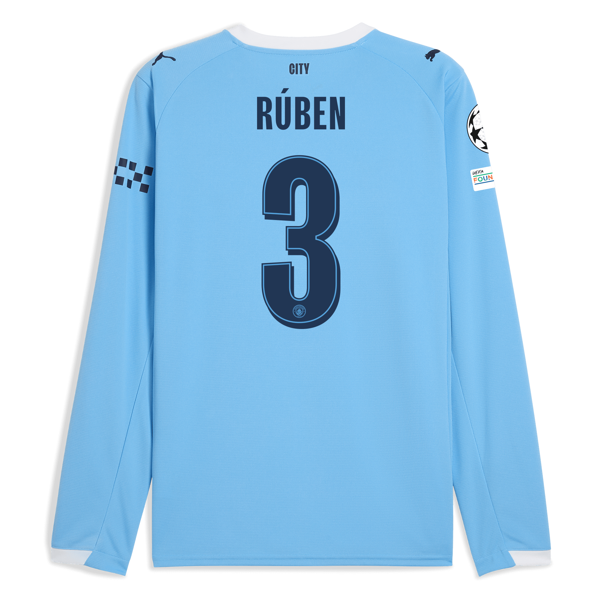 Manchester City manchester city man city champions league home jersey 202526 long sleeve with ruben 3 printing Collection - ManchesterCitystore.com