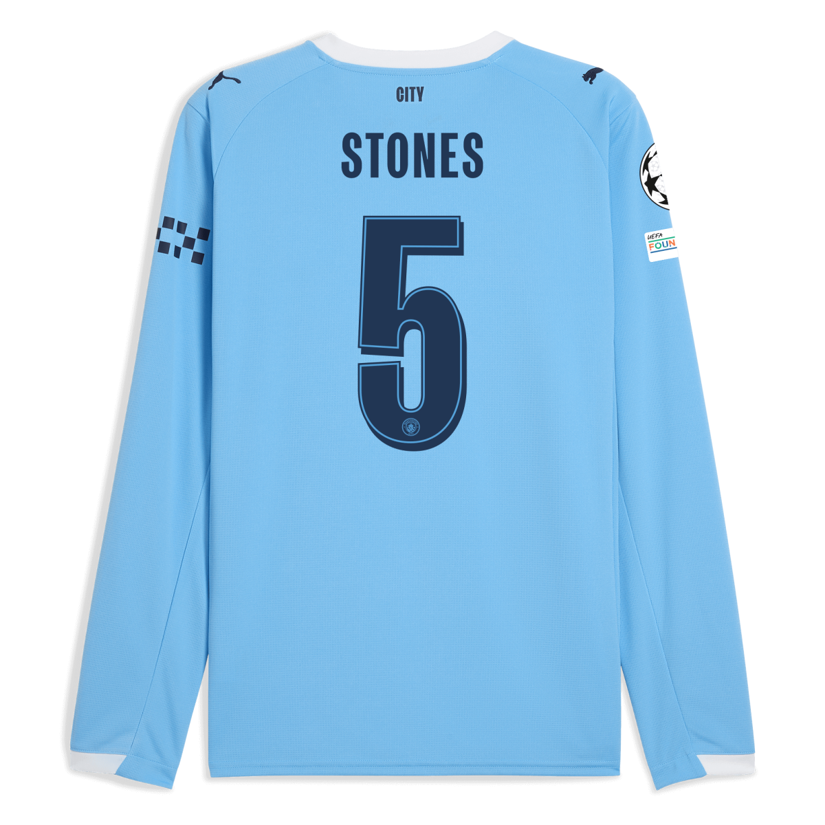 Manchester City manchester city man city champions league home jersey 202526 long sleeve with stones 5 printing Collection - ManchesterCitystore.com