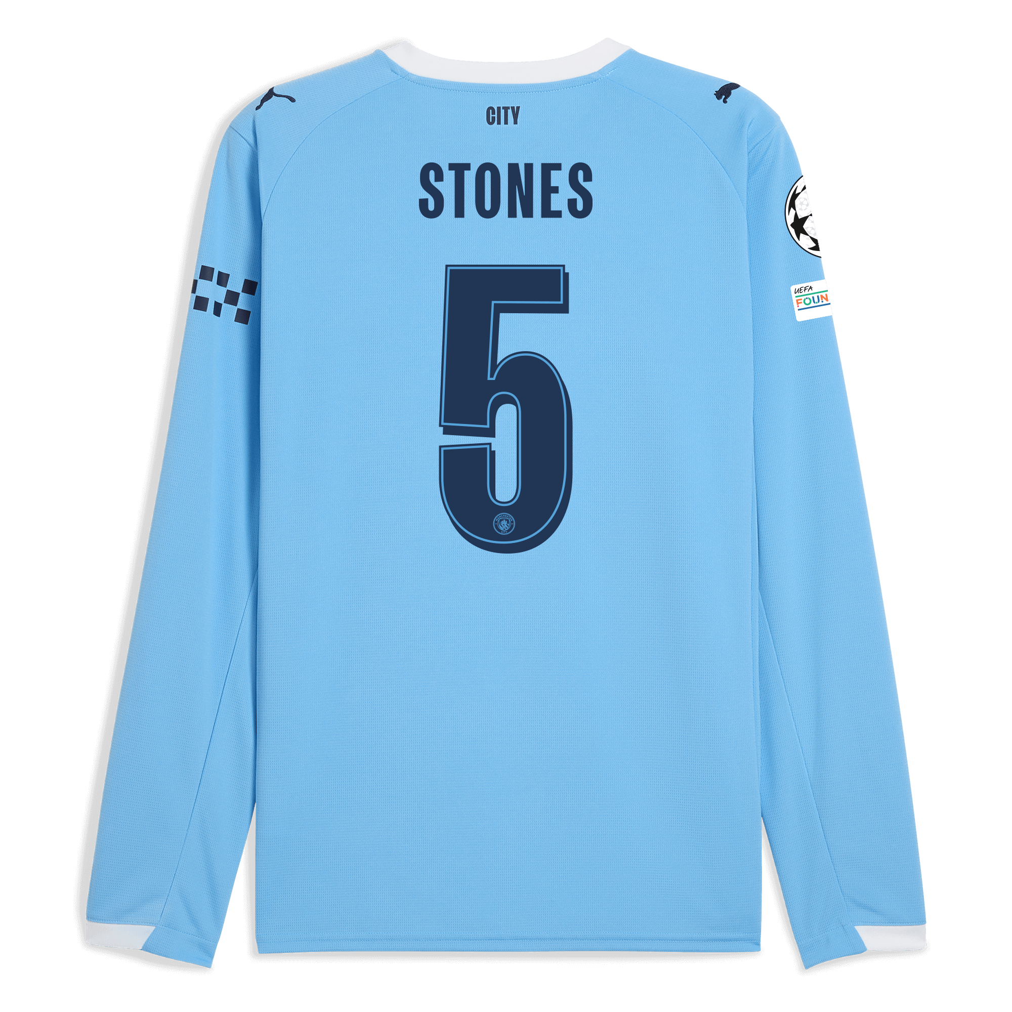Manchester City manchester city man city champions league home jersey 202526 long sleeve with stones 5 printing Collection - ManchesterCitystore.com