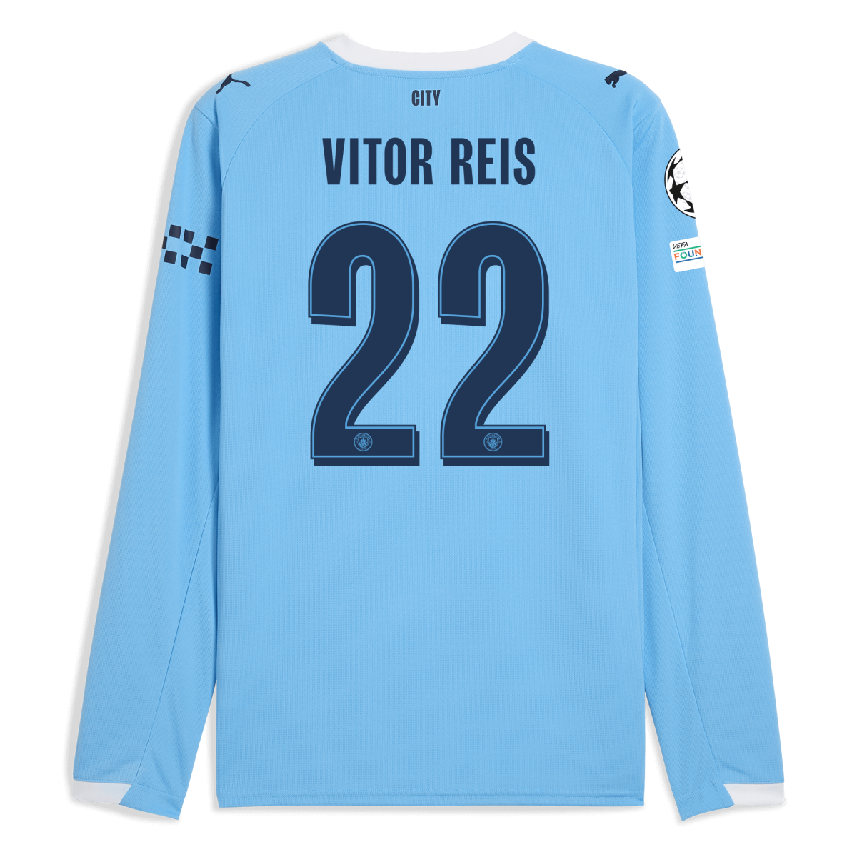 Manchester City manchester city man city champions league home jersey 202526 long sleeve with vitor reis 22 printing Collection - ManchesterCitystore.com