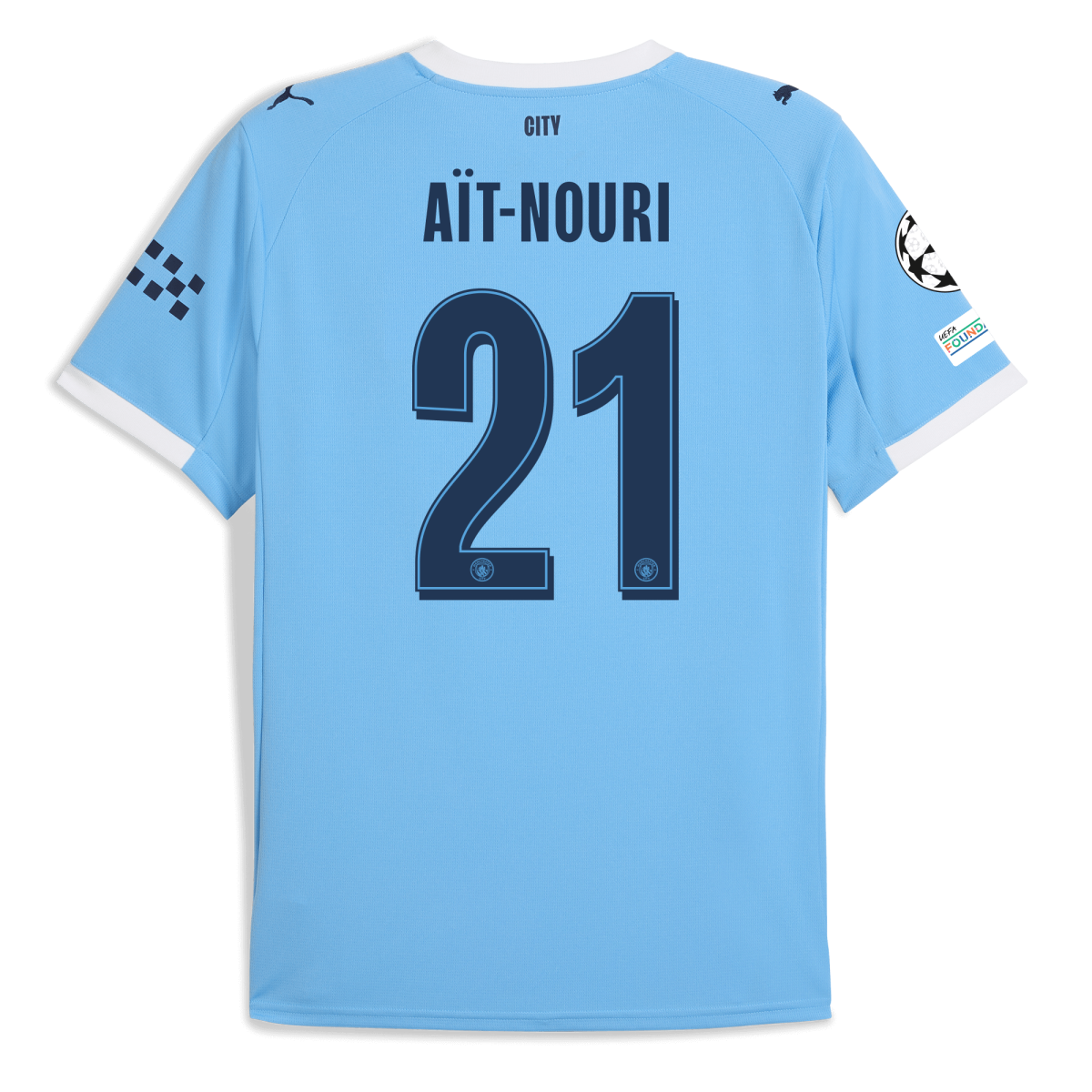 Manchester City manchester city man city champions league home jersey 202526 with ait-nouri 21 printing Collection - ManchesterCitystore.com