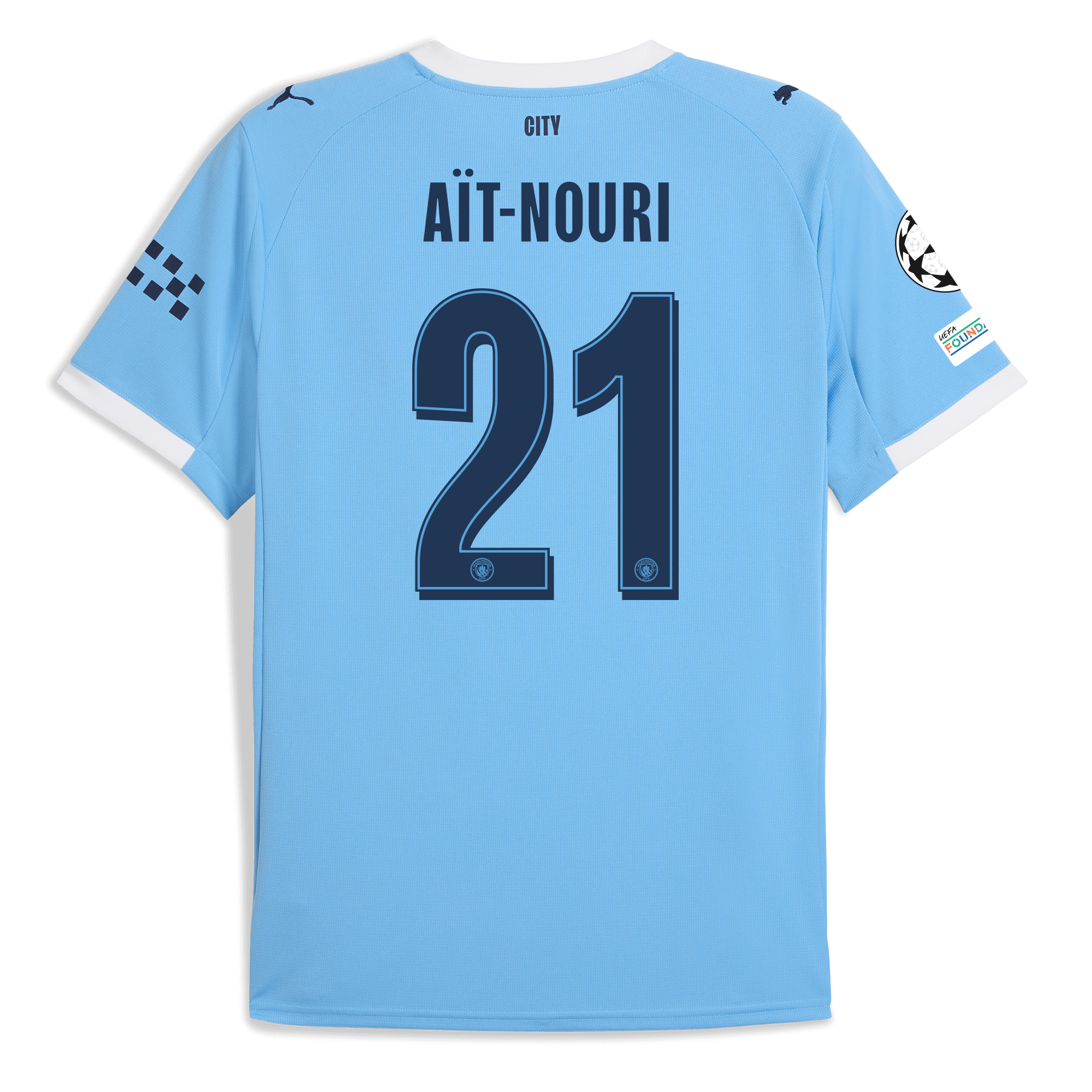 Manchester City manchester city man city champions league home jersey 202526 with ait-nouri 21 printing Collection - ManchesterCitystore.com