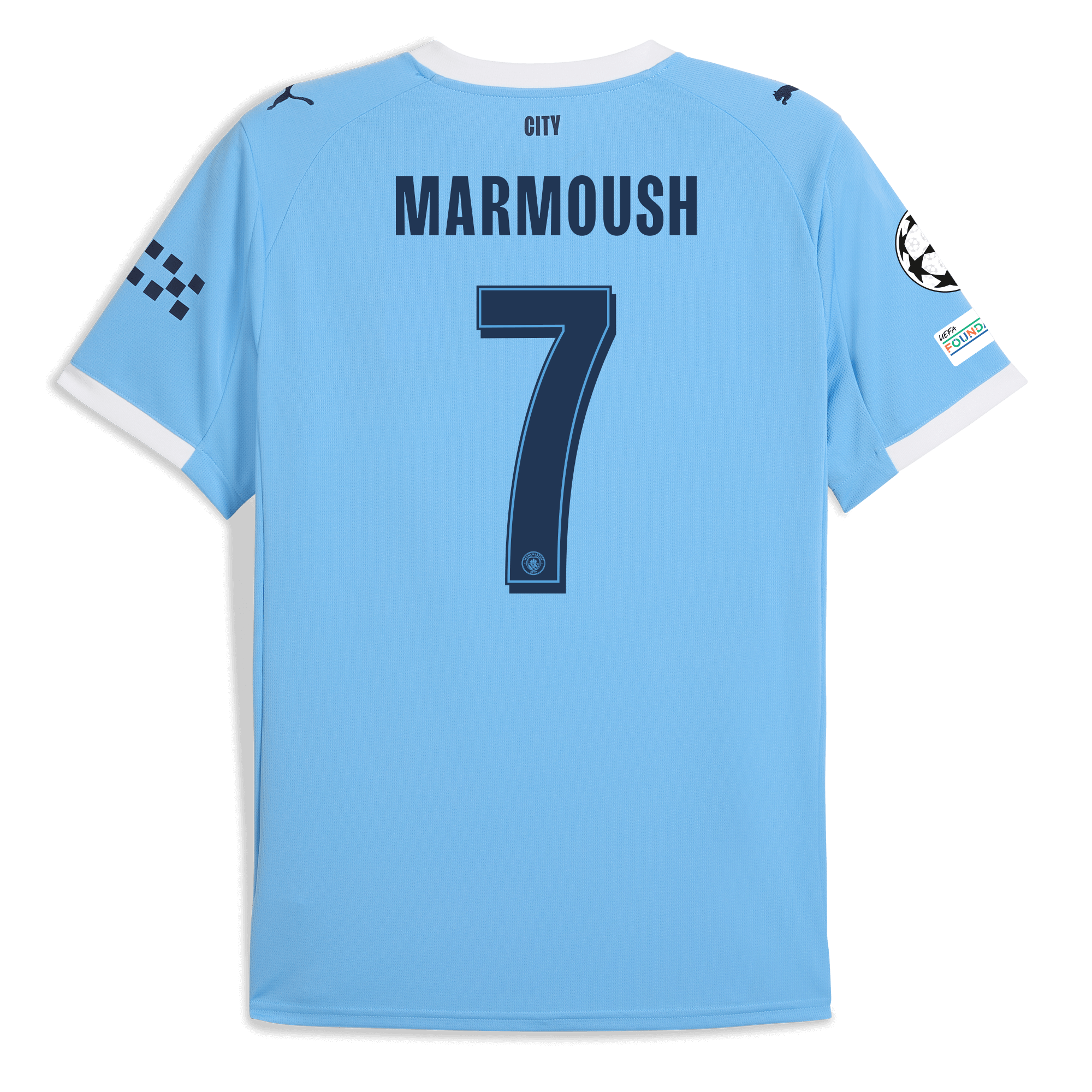 Manchester City manchester city man city champions league home jersey 202526 with marmoush 7 printing Collection - ManchesterCitystore.com