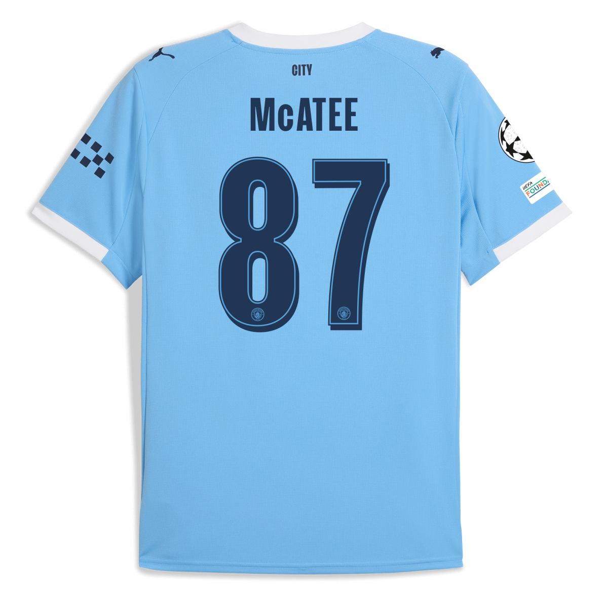 Manchester City manchester city man city champions league home jersey 202526 with mcatee 87 printing Collection - ManchesterCitystore.com