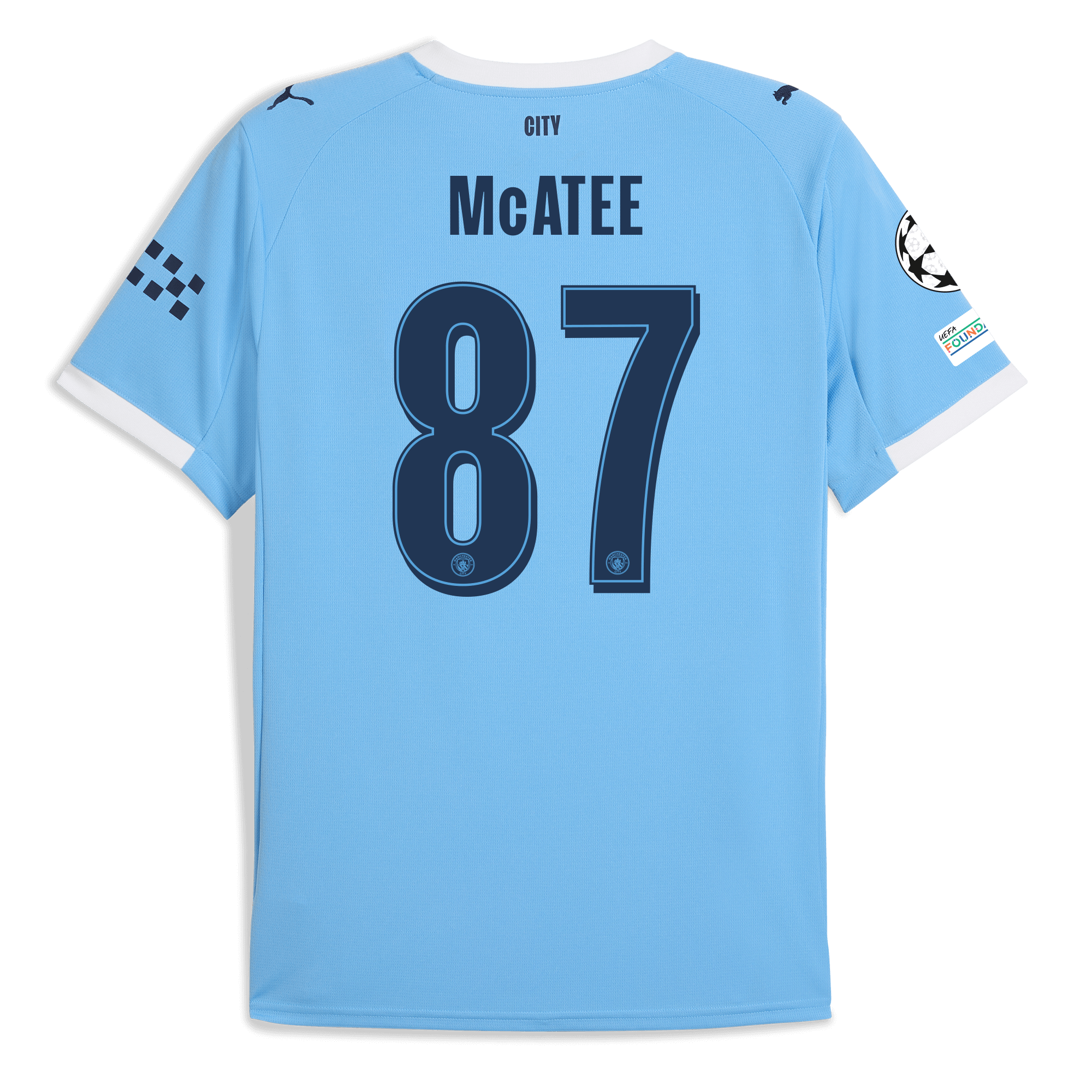 Manchester City manchester city man city champions league home jersey 202526 with mcatee 87 printing Collection - ManchesterCitystore.com
