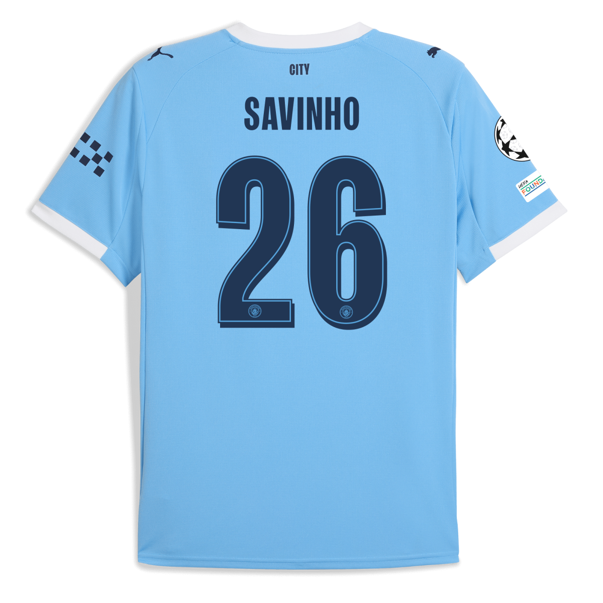 Manchester City manchester city man city champions league home jersey 202526 with savinho 26 printing Collection - ManchesterCitystore.com