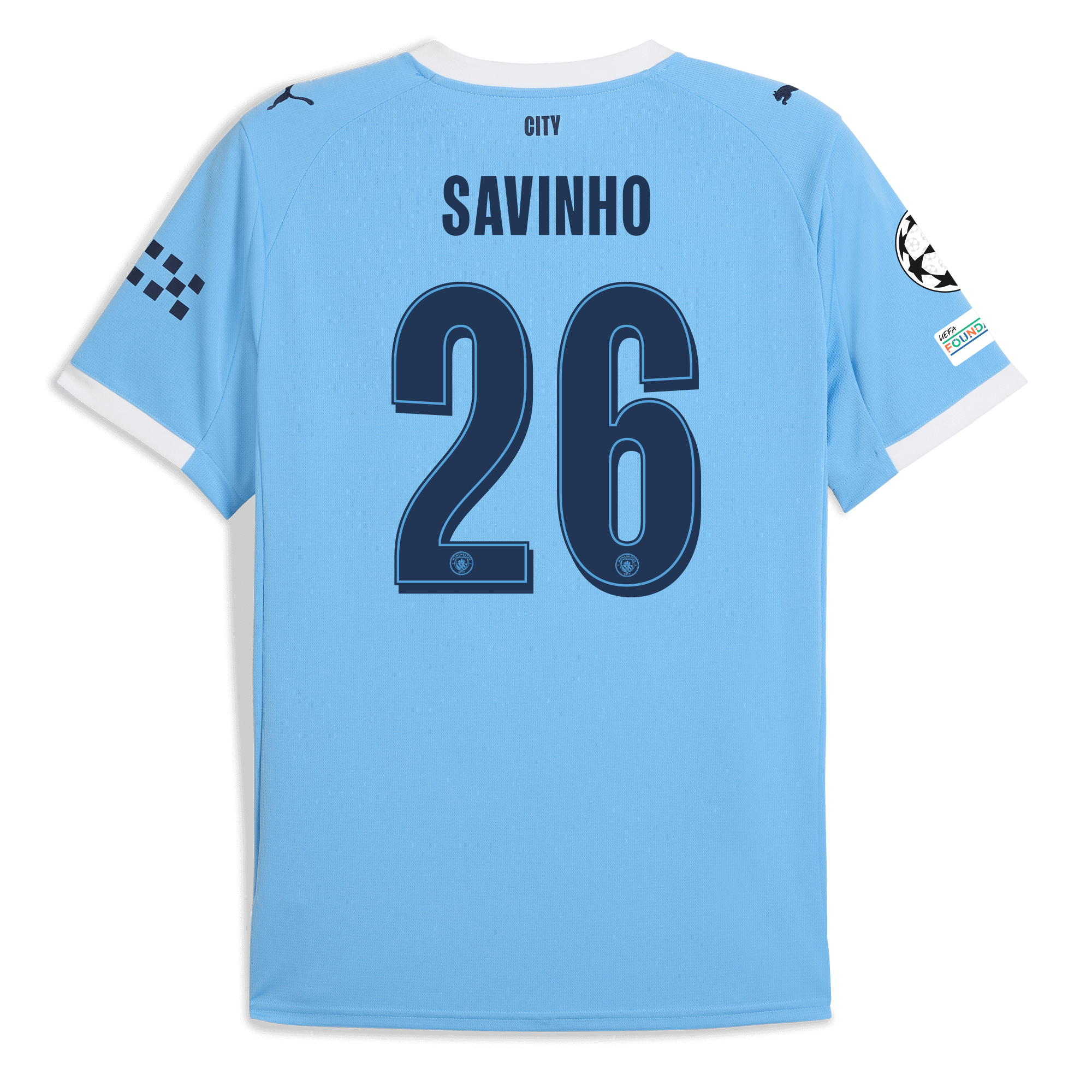 Manchester City manchester city man city champions league home jersey 202526 with savinho 26 printing Collection - ManchesterCitystore.com