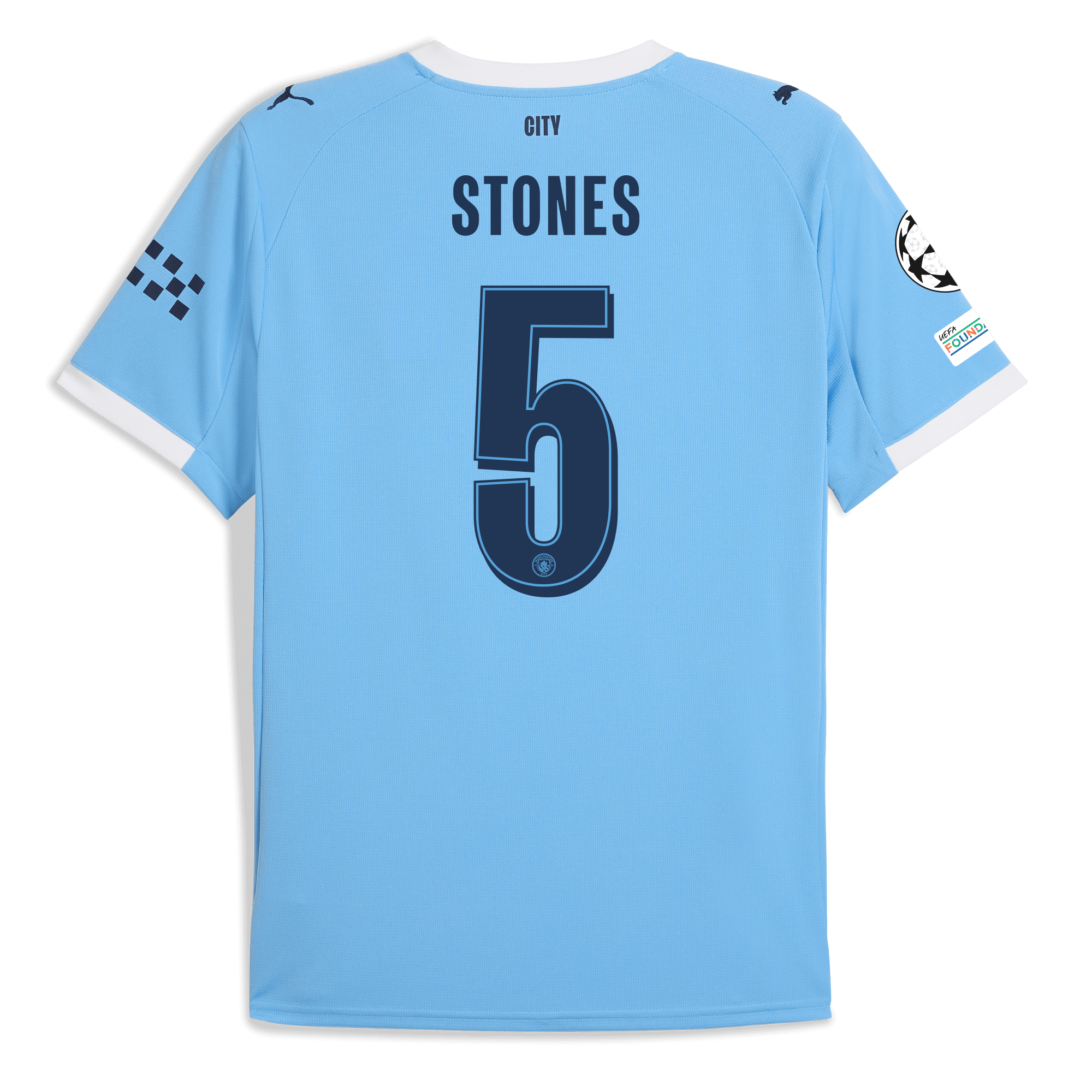 Manchester City manchester city man city champions league home jersey 202526 with stones 5 printing Collection - ManchesterCitystore.com
