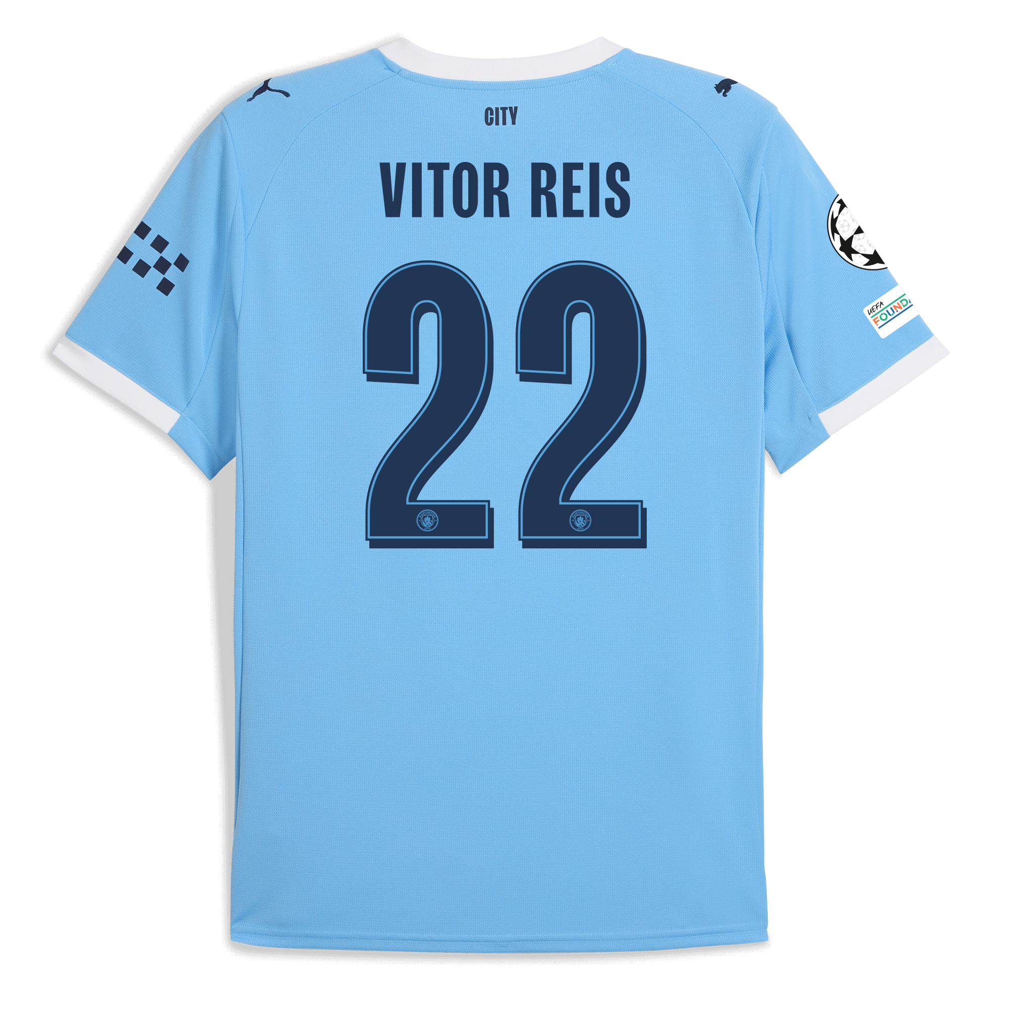 Manchester City manchester city man city champions league home jersey 202526 with vitor reis 22 printing Collection - ManchesterCitystore.com