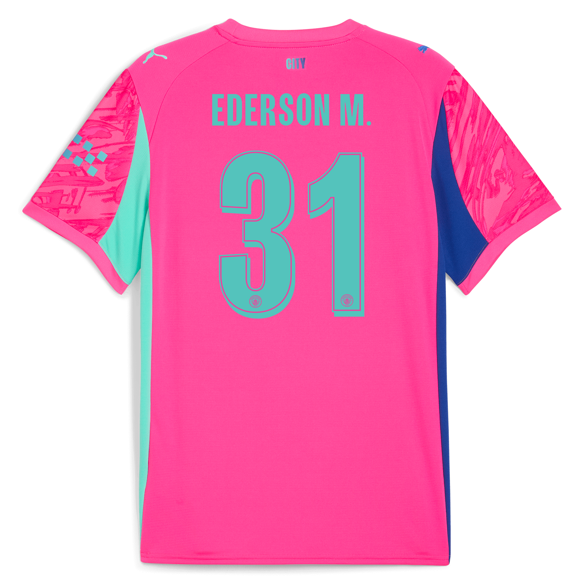 Manchester City manchester city man city goalkeeper jersey pink 202526 with ederson m. 31 printing Collection - ManchesterCitystore.com