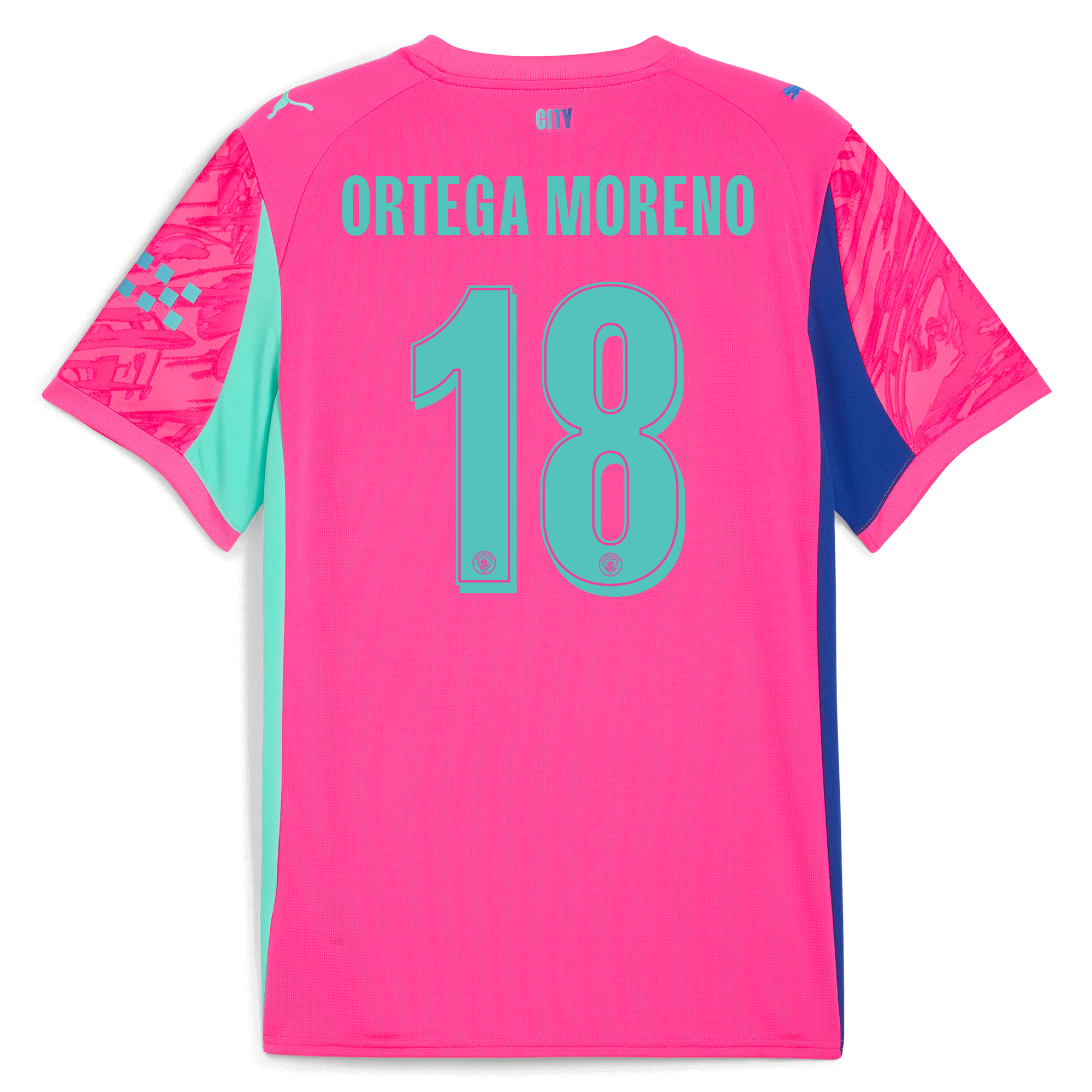 Manchester City manchester city man city goalkeeper jersey pink 202526 with ortega moreno 18 printing Collection - ManchesterCitystore.com