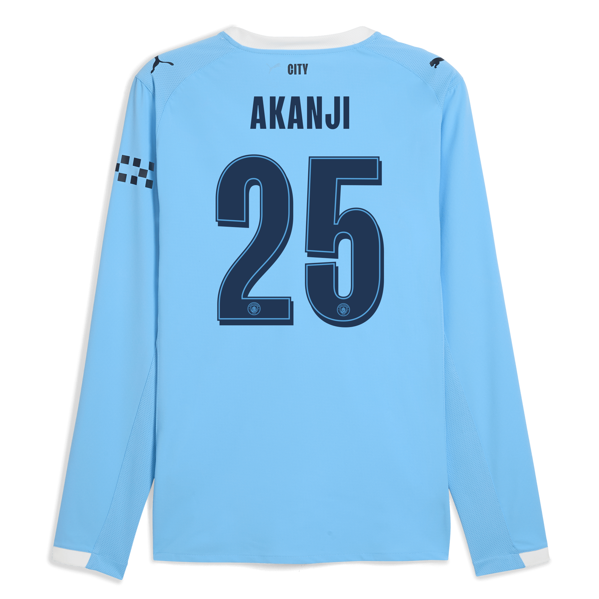 Manchester City manchester city man city home authentic jersey 202526 long sleeve with akanji 25 printing Collection - ManchesterCitystore.com