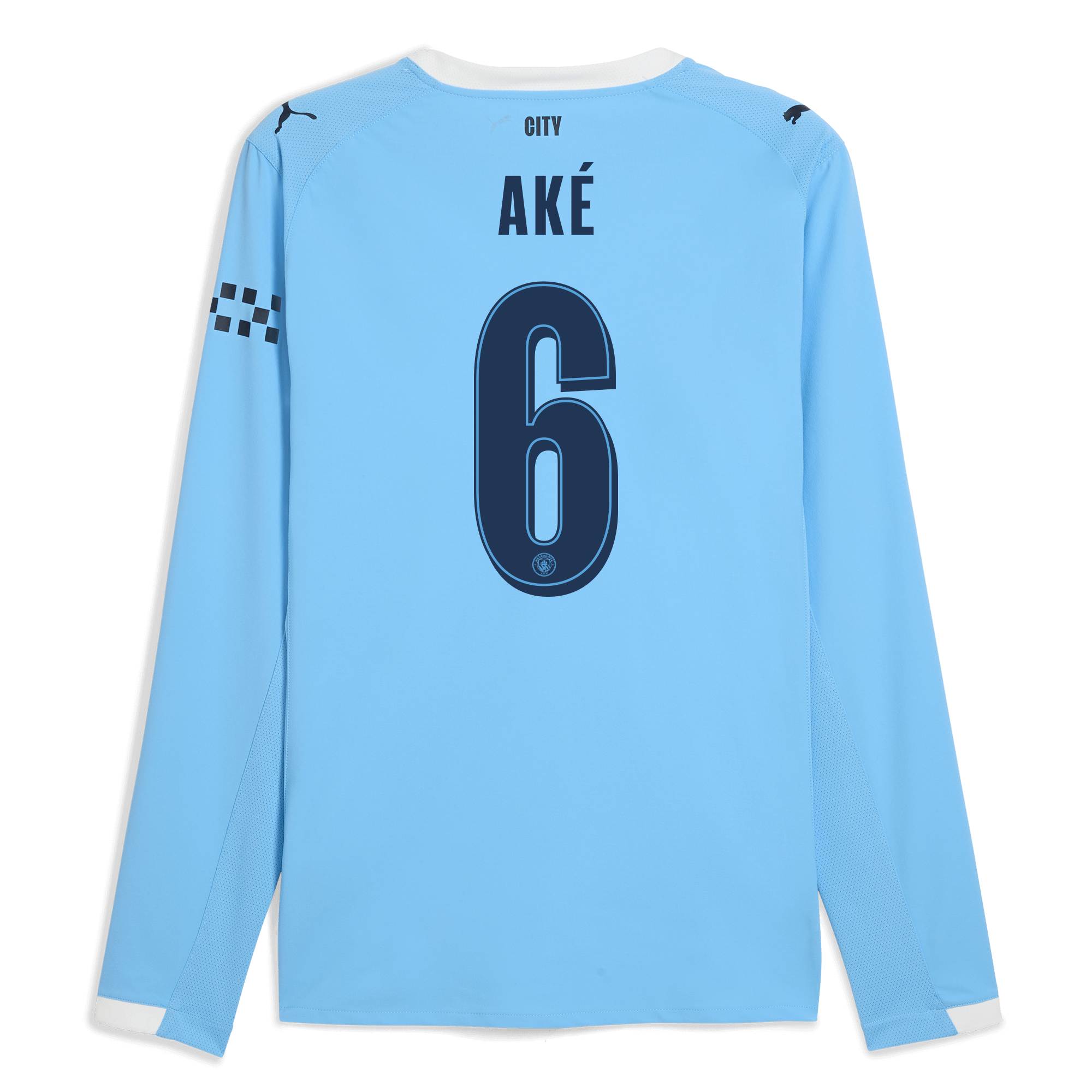 Manchester City manchester city man city home authentic jersey 202526 long sleeve with ake 6 printing Collection - ManchesterCitystore.com