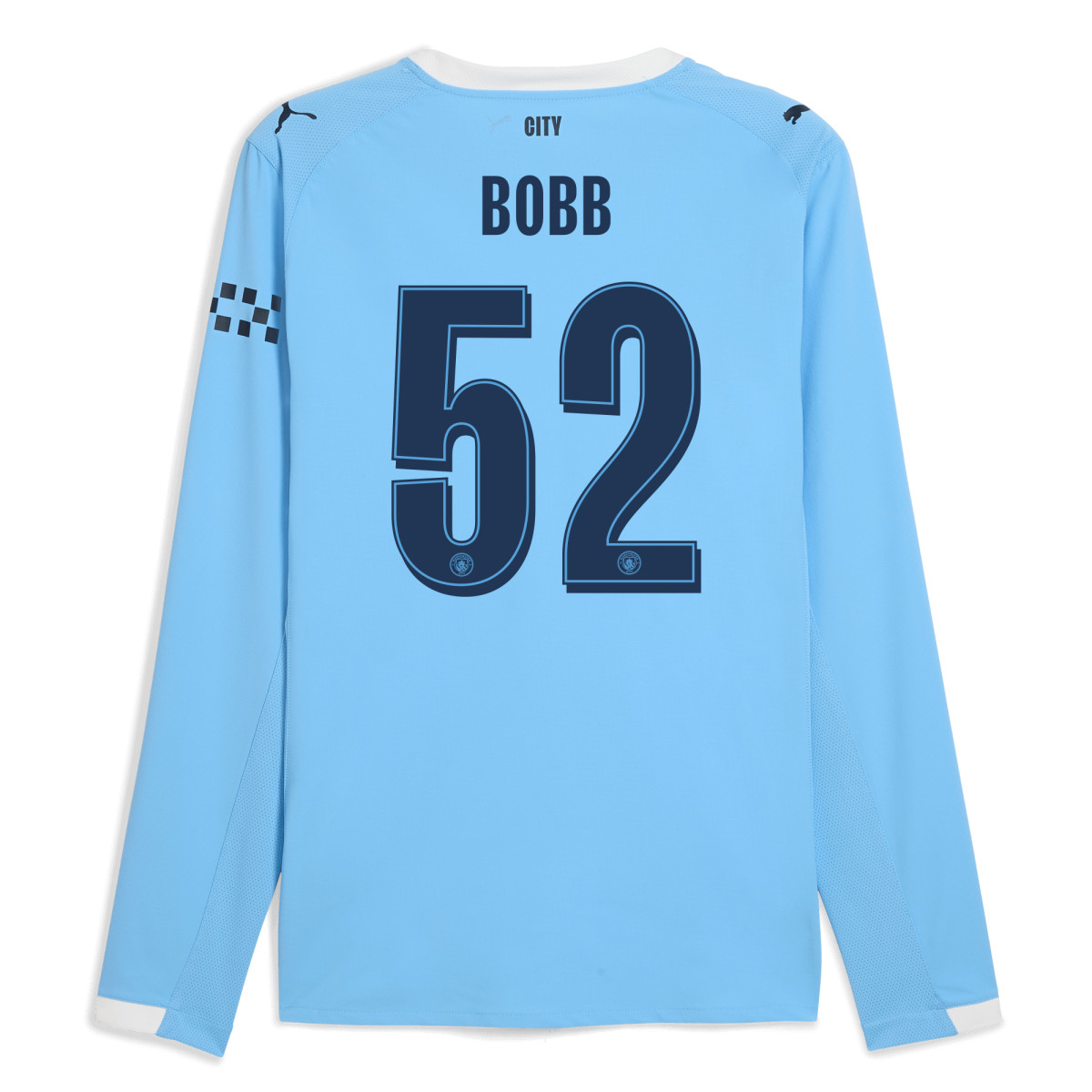 Manchester City manchester city man city home authentic jersey 202526 long sleeve with bobb 52 printing Collection - ManchesterCitystore.com