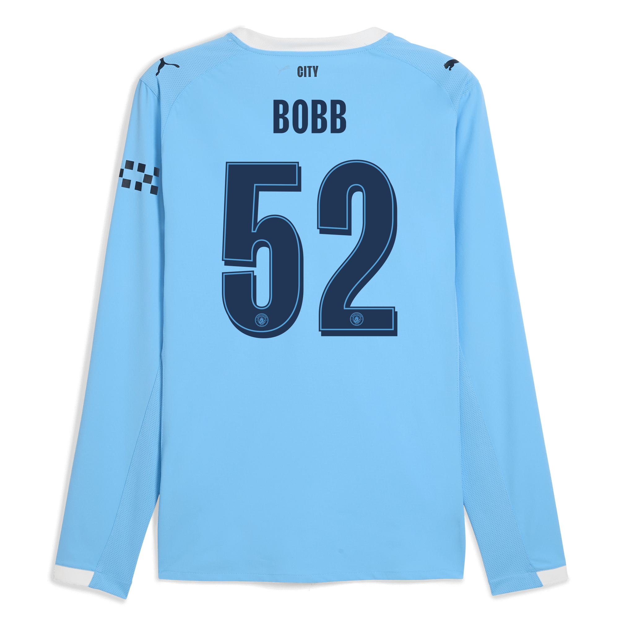 Manchester City manchester city man city home authentic jersey 202526 long sleeve with bobb 52 printing Collection - ManchesterCitystore.com