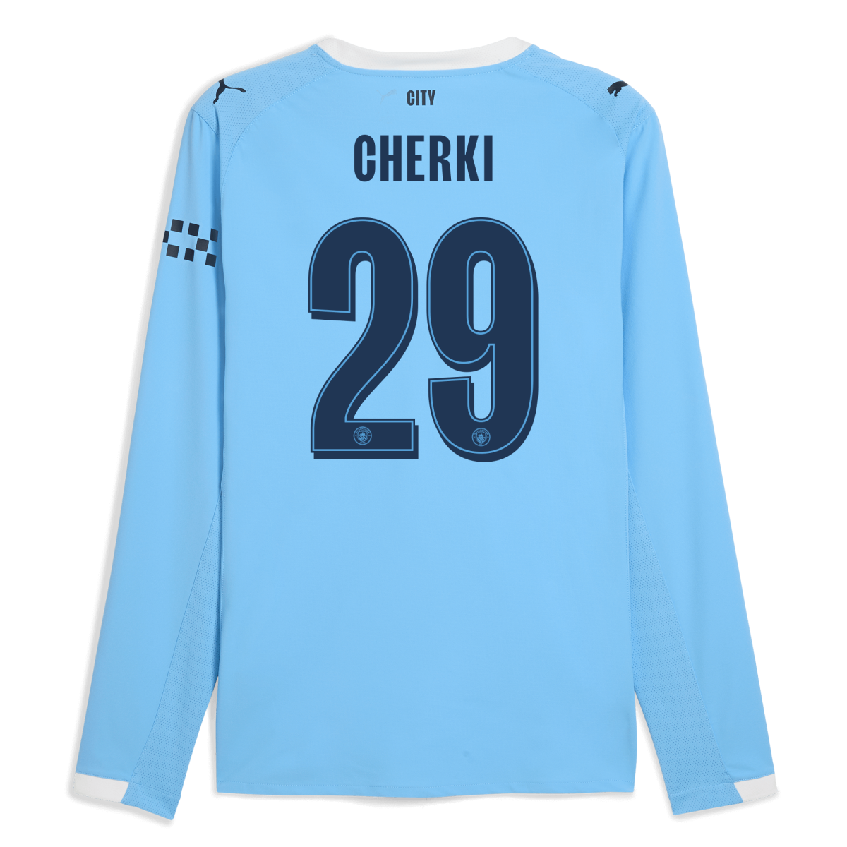 Manchester City manchester city man city home authentic jersey 202526 long sleeve with cherki 29 printing Collection - ManchesterCitystore.com