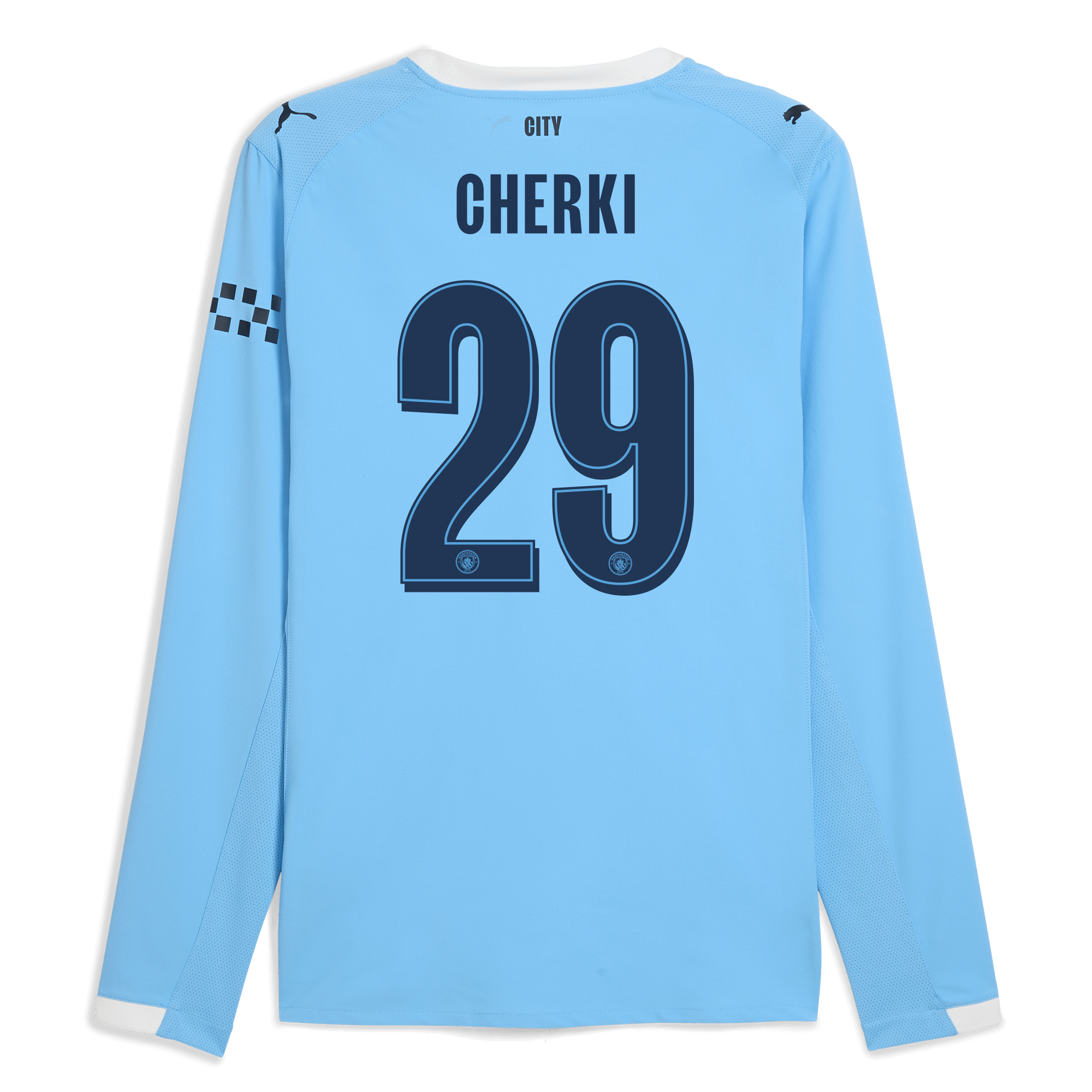 Manchester City manchester city man city home authentic jersey 202526 long sleeve with cherki 29 printing Collection - ManchesterCitystore.com