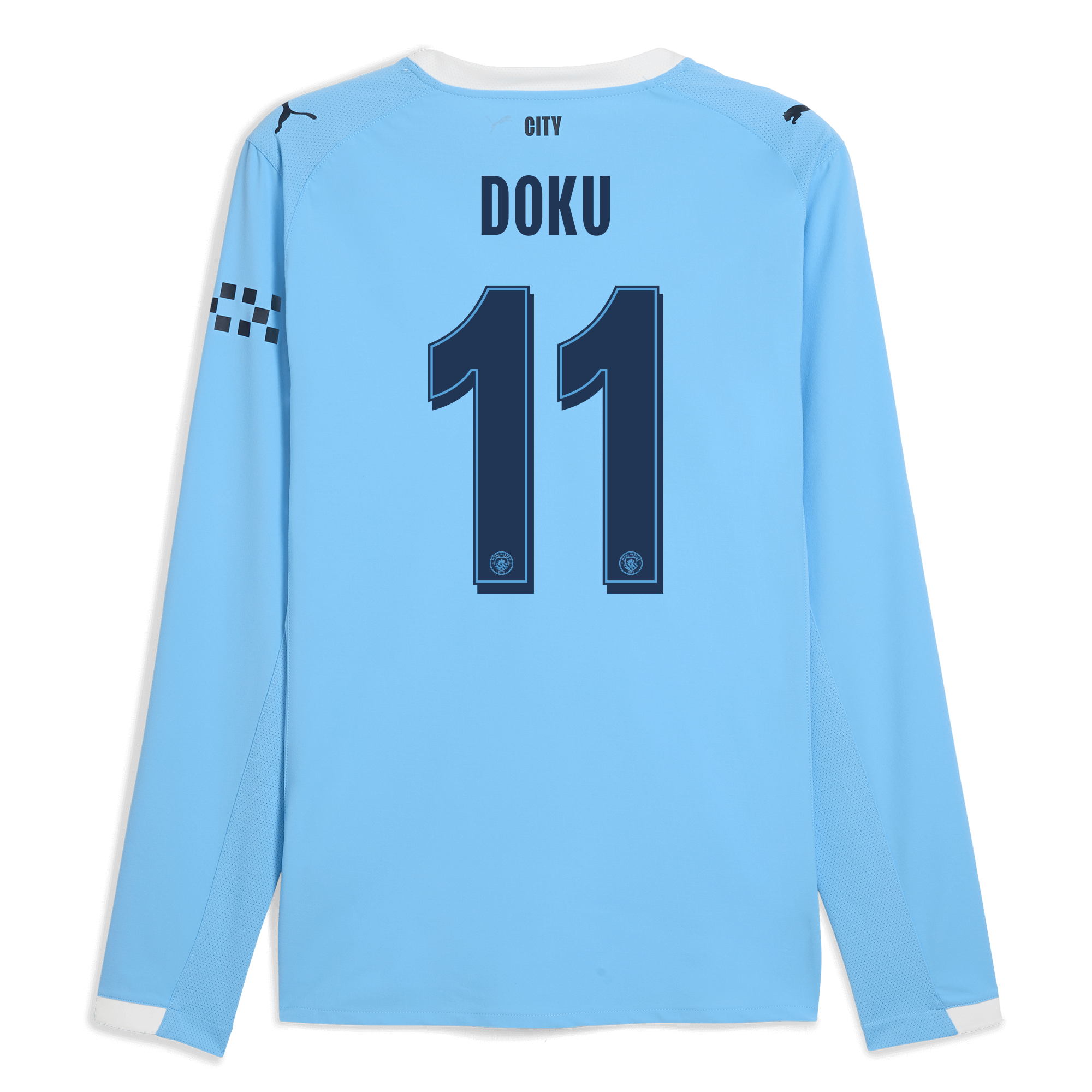 Manchester City manchester city man city home authentic jersey 202526 long sleeve with doku 11 printing Collection - ManchesterCitystore.com