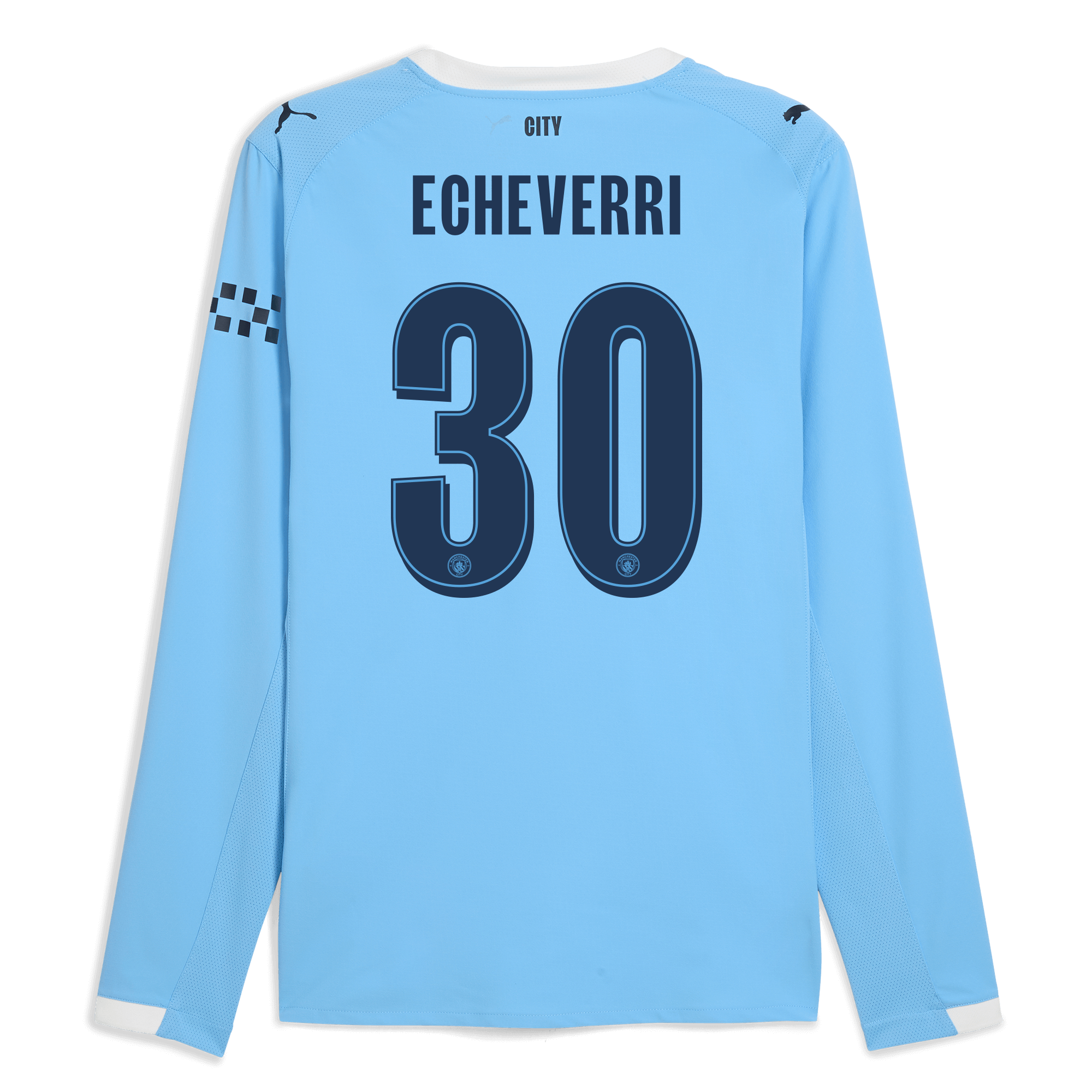 Manchester City manchester city man city home authentic jersey 202526 long sleeve with echeverri 30 printing Collection - ManchesterCitystore.com