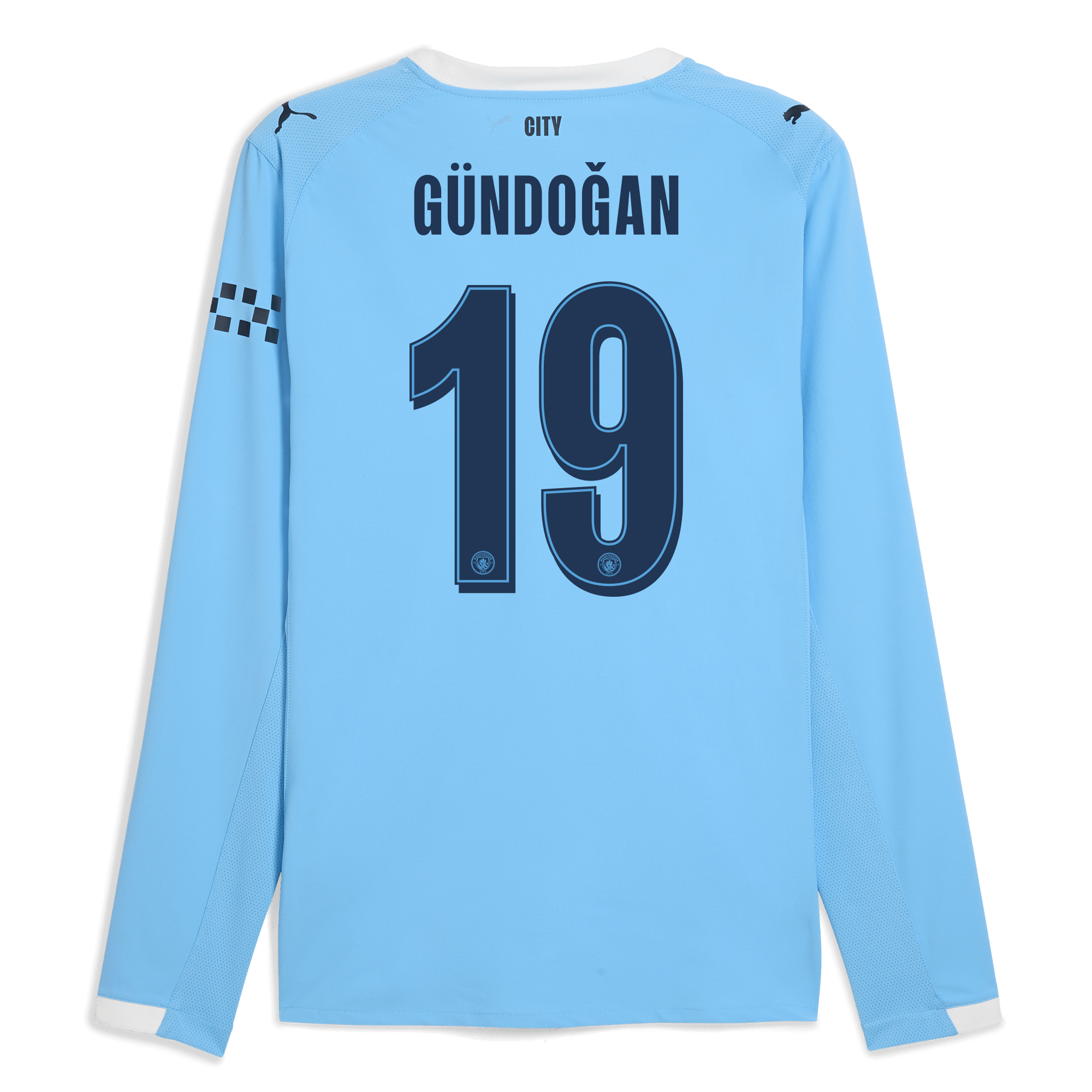 Manchester City manchester city man city home authentic jersey 202526 long sleeve with gundogan 19 printing Collection - ManchesterCitystore.com