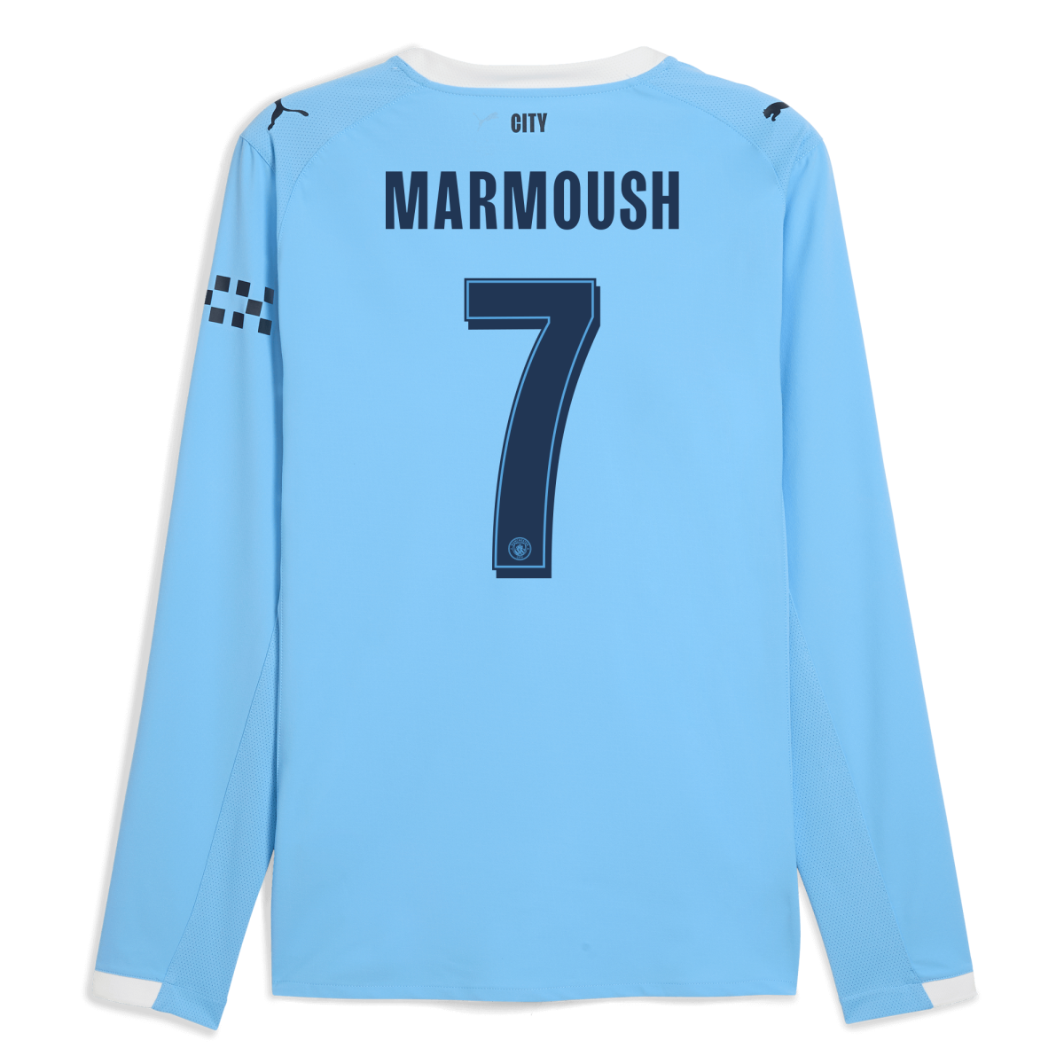 Manchester City manchester city man city home authentic jersey 202526 long sleeve with marmoush 7 printing Collection - ManchesterCitystore.com