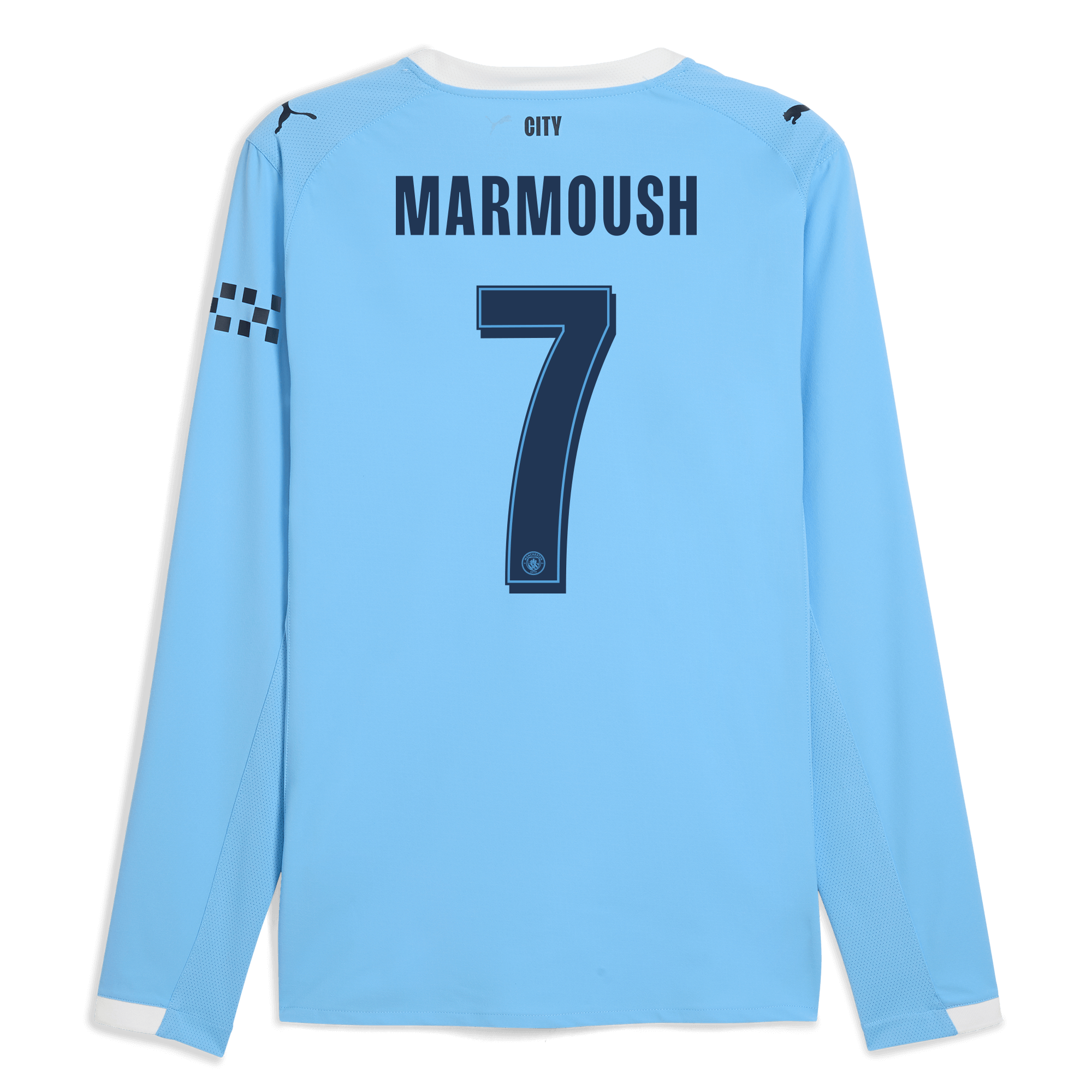 Manchester City manchester city man city home authentic jersey 202526 long sleeve with marmoush 7 printing Collection - ManchesterCitystore.com
