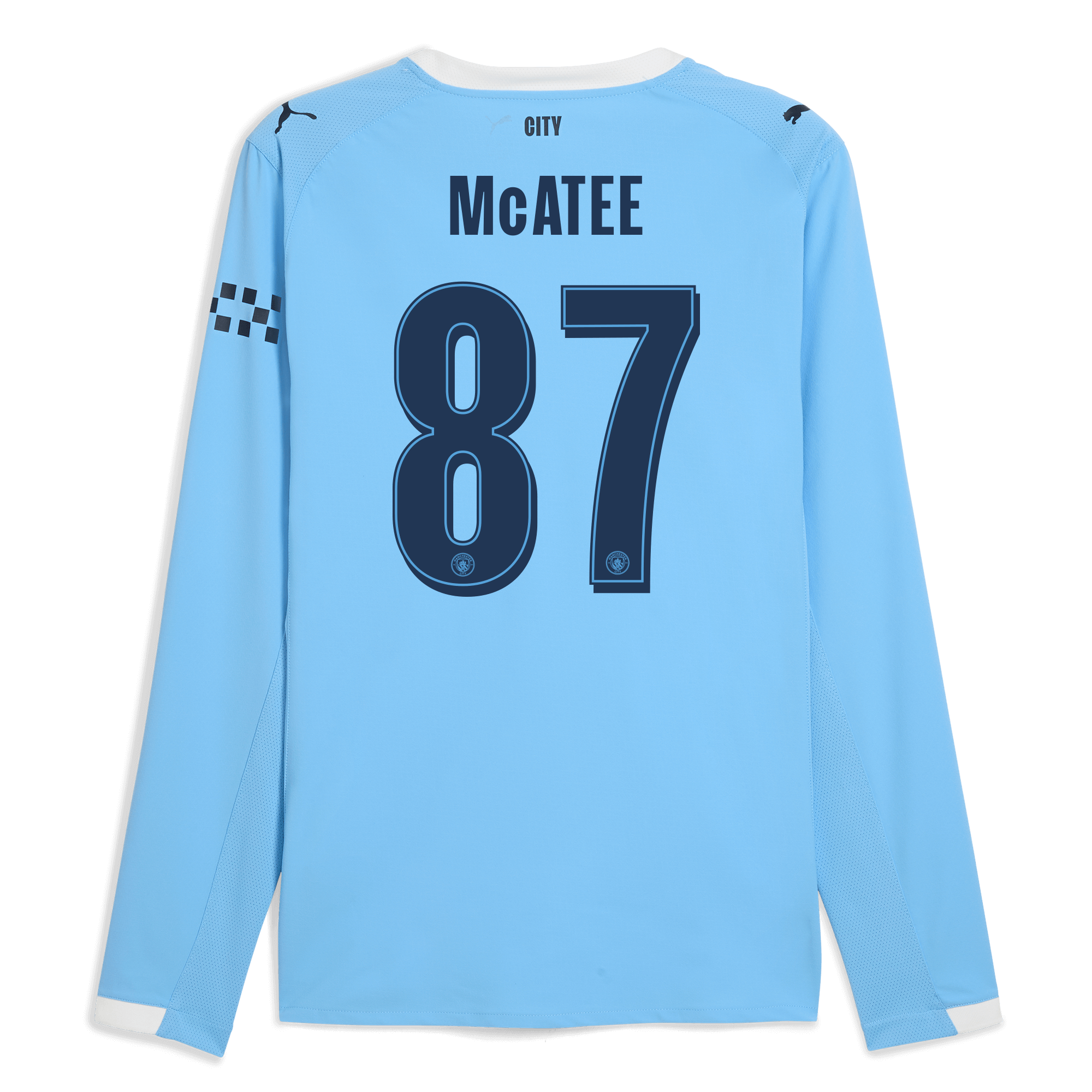 Manchester City manchester city man city home authentic jersey 202526 long sleeve with mcatee 87 printing Collection - ManchesterCitystore.com