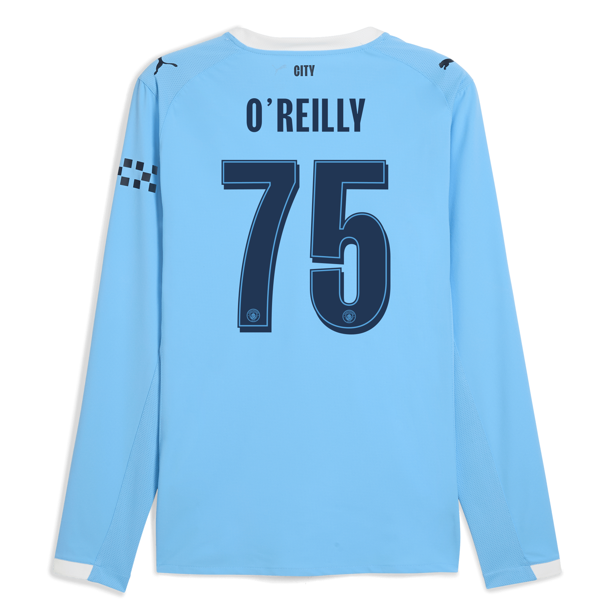 Manchester City manchester city man city home authentic jersey 202526 long sleeve with oreilly 75 printing Collection - ManchesterCitystore.com