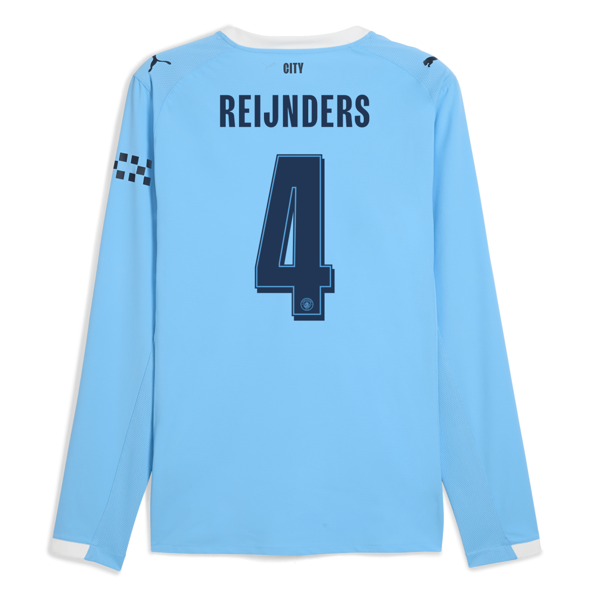 Manchester City manchester city man city home authentic jersey 202526 long sleeve with reijnders 4 printing Collection - ManchesterCitystore.com